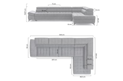 Rozkladacia rohová sedacia súprava Valoris Maxi ľavá - béžová žinylka Perfect Harmony 07 Rohová sedacia súprava Ľavá strana Valoris Maxi s funkciou spánku - béžový šenil Perfect Harmony 07
