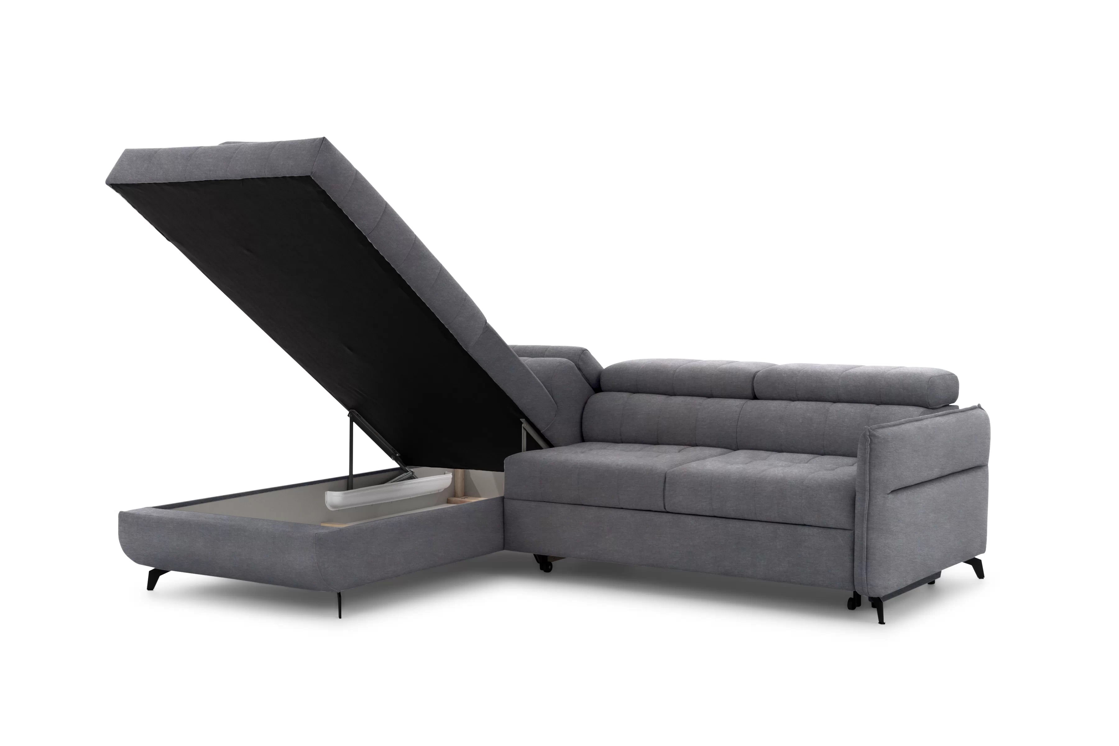 Rohová sedacia súprava ľavá rozkladacia Elarias L - šedý zamat ľahkočistiaci Cloud 82 Rohová sedacia súprava Ľavá strana s funkciou spánku Elarias L - šedý velúr ľahkočistiaci Cloud 82