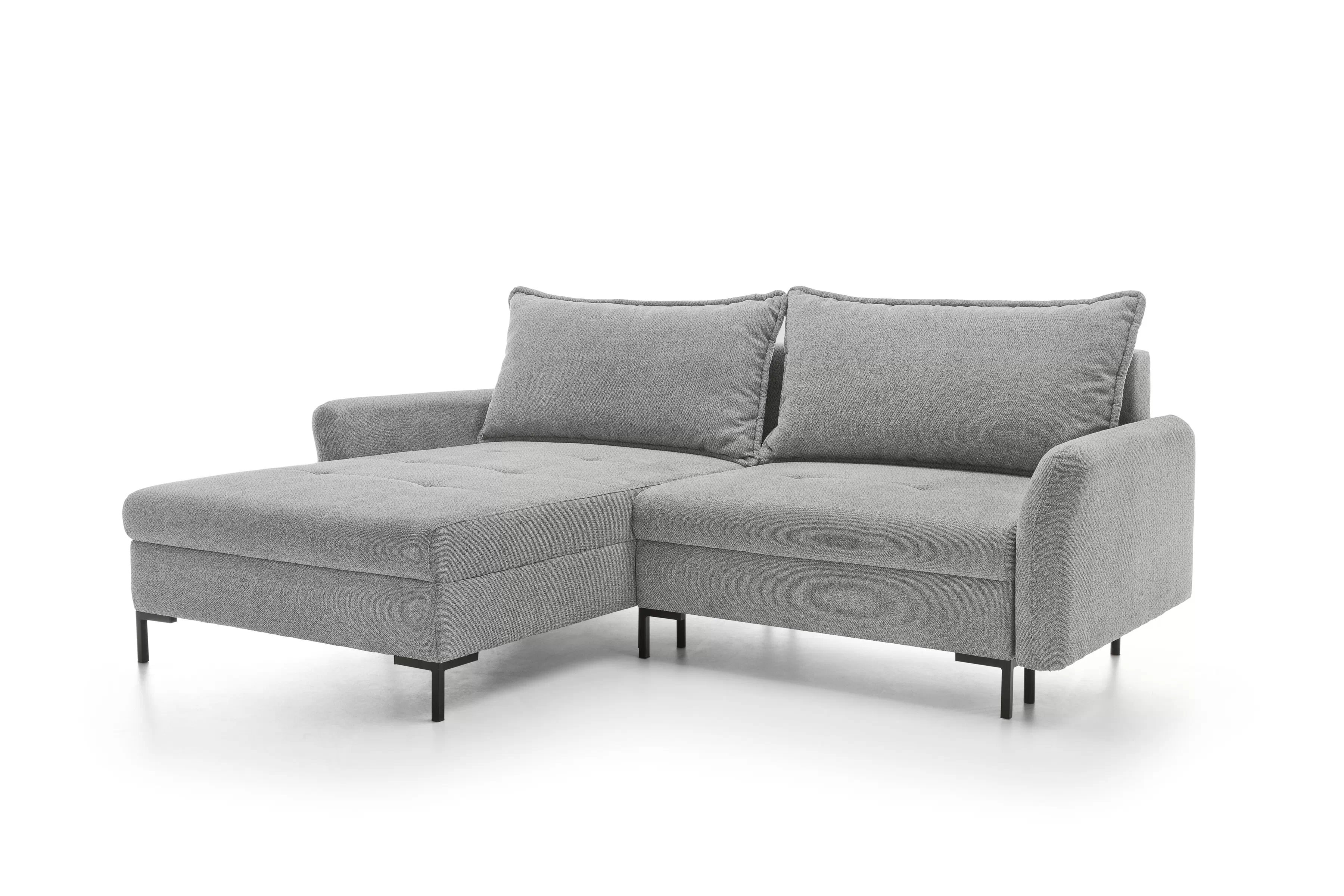 Rozkladacia rohová sedacia súprava Marco ľavá - šedá pletenina Brooklyn Cement Rohová sedacia súprava Ľavá strana s funkciou spánku Marco - šedá plecionka Brooklyn Cement