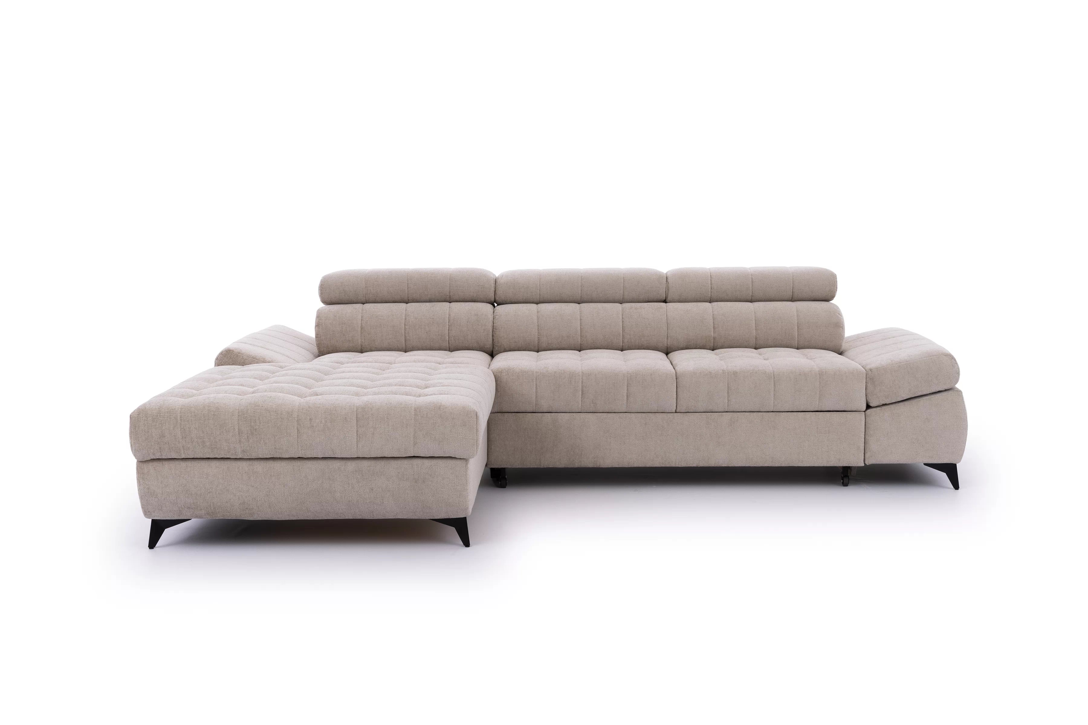 Rohová pohovka Valoris Mini levá s funkcí spánku - béžový szenil Perfect Harmony 07 Rohová sedací souprava levá rozkládací Valoris Mini - béžová šenil Perfect harmony 07