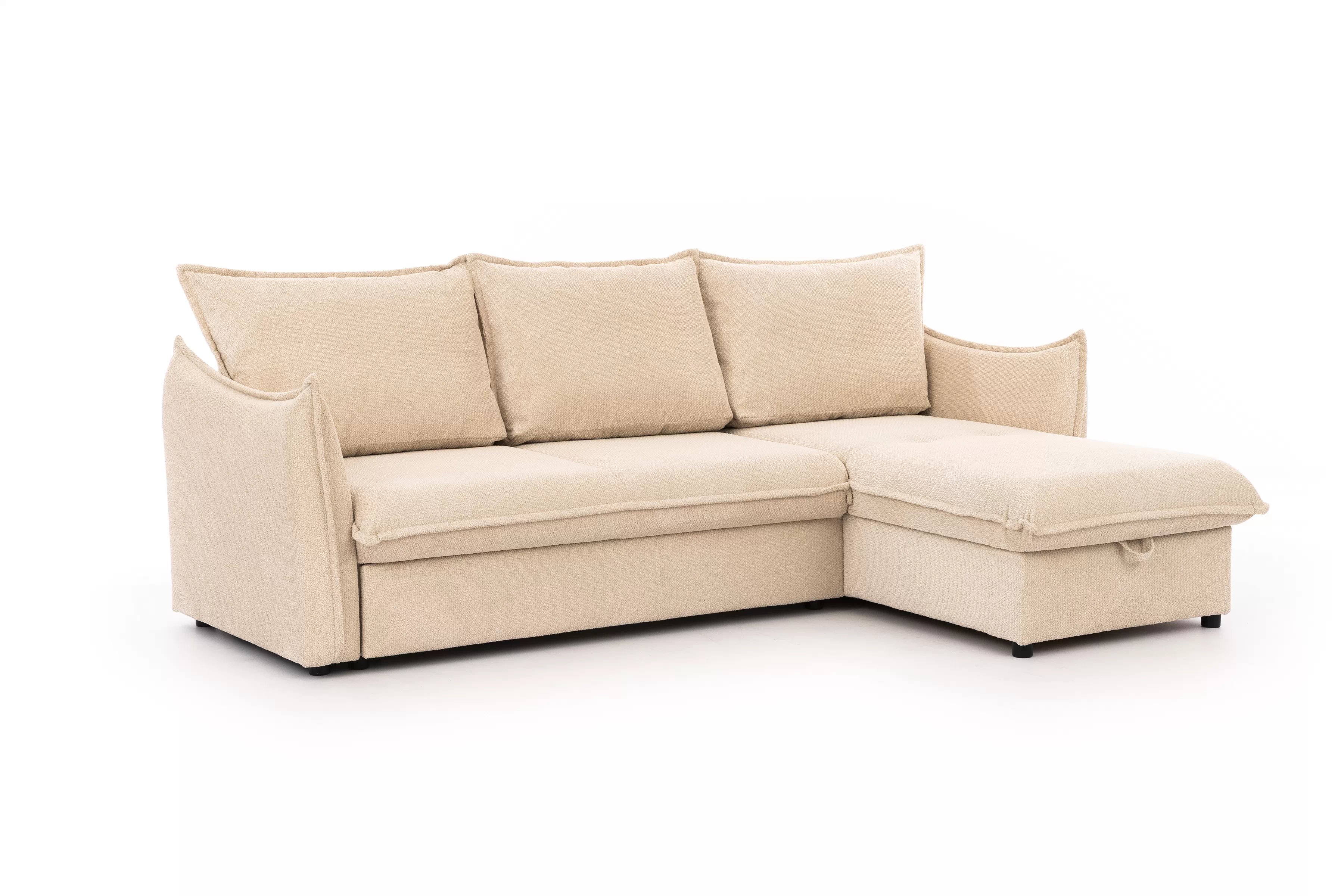 Rohová sedací souprava Liliamo pravá - béžová Egon 26 Rohová sedací souprava Liliamo prowostronny - béžová šenil Egon 26