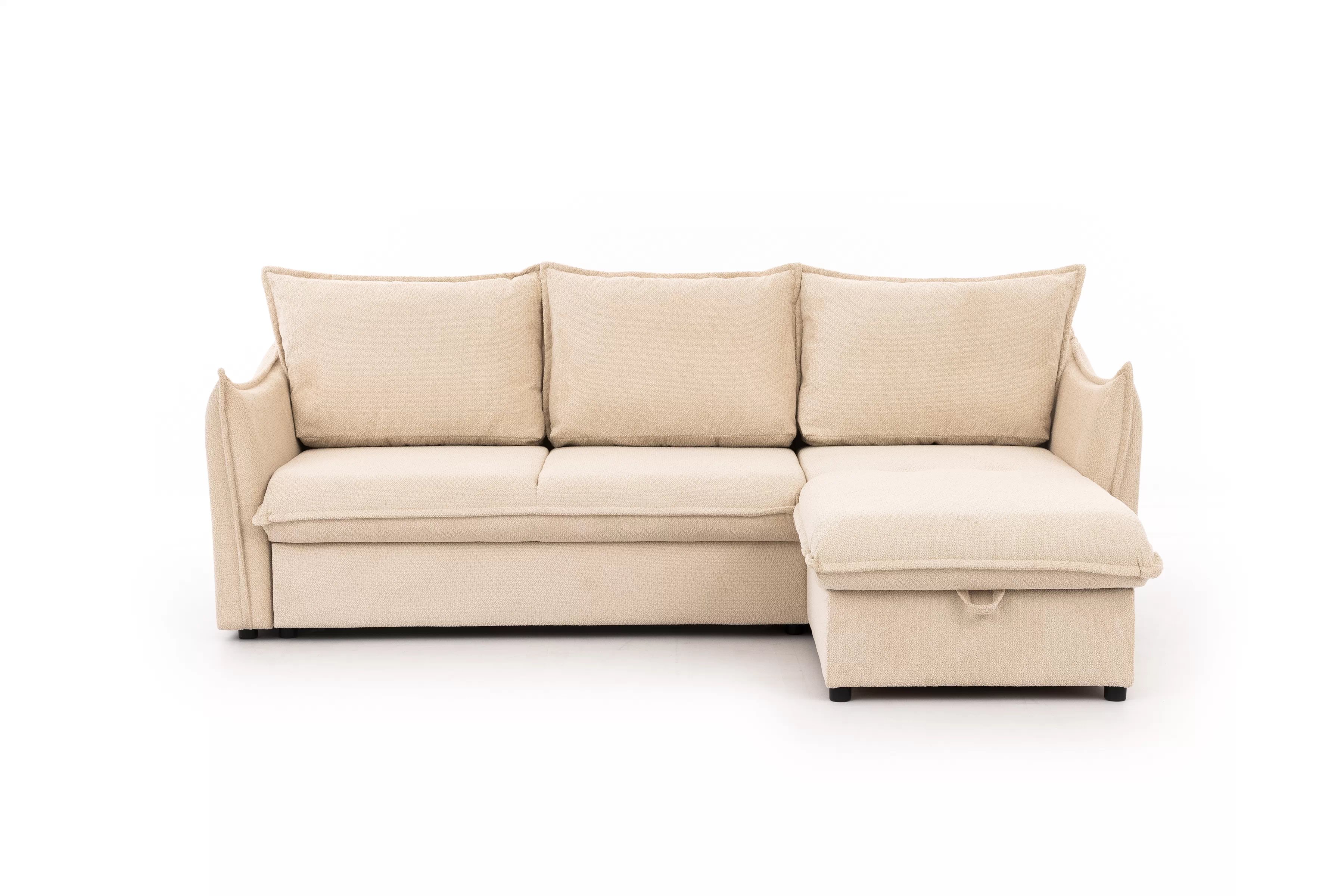 Rohová sedací souprava Liliamo pravá - béžová Egon 26 Rohová sedací souprava Liliamo prowostronny - béžová šenil Egon 26