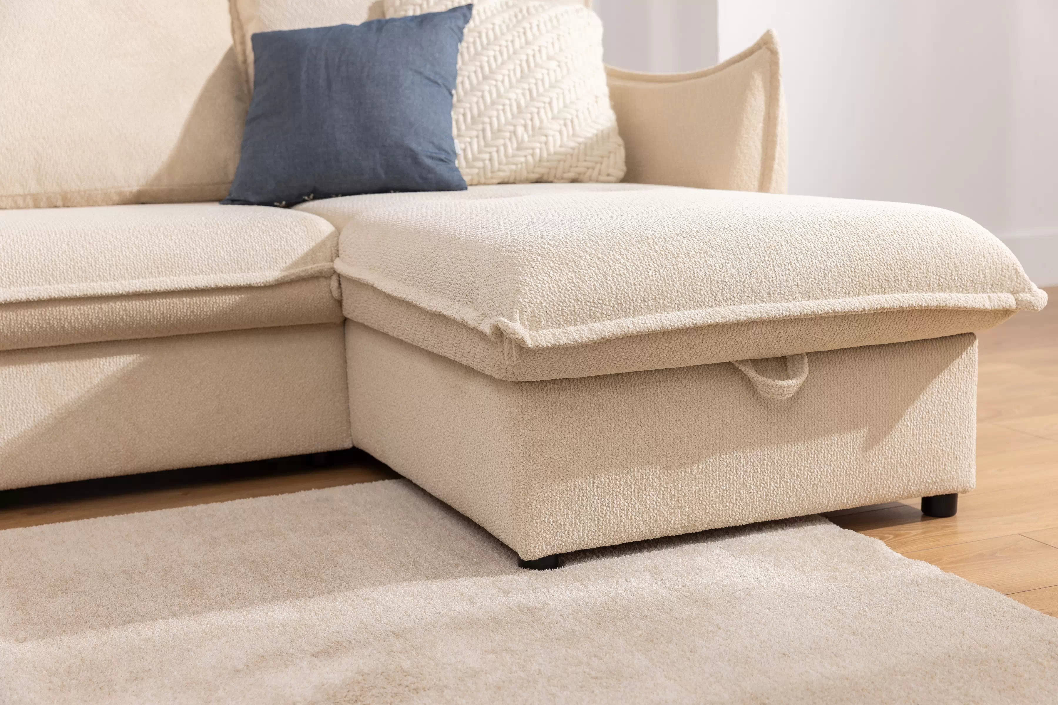 Rohová sedací souprava Liliamo pravá - béžová Egon 26 Rohová sedací souprava Liliamo prowostronny - béžová šenil Egon 26