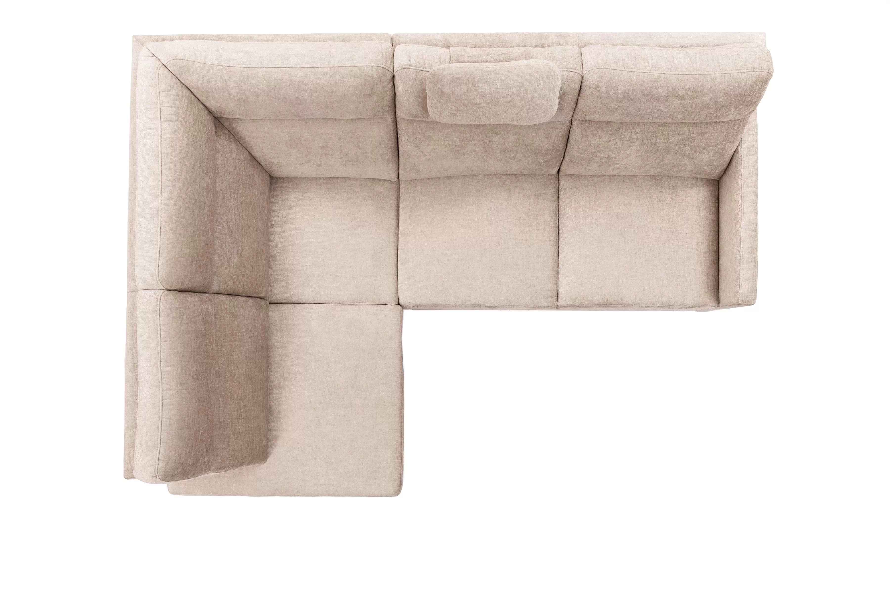 Rohová sedacia súprava Loario L ľavá s úzkym bokom - béžový šenil Perfect Harmony 07 Rohová sedacia súprava Loario L Ľavá strana z waskim bokiem - béžový šenil Perfect Harmony 07