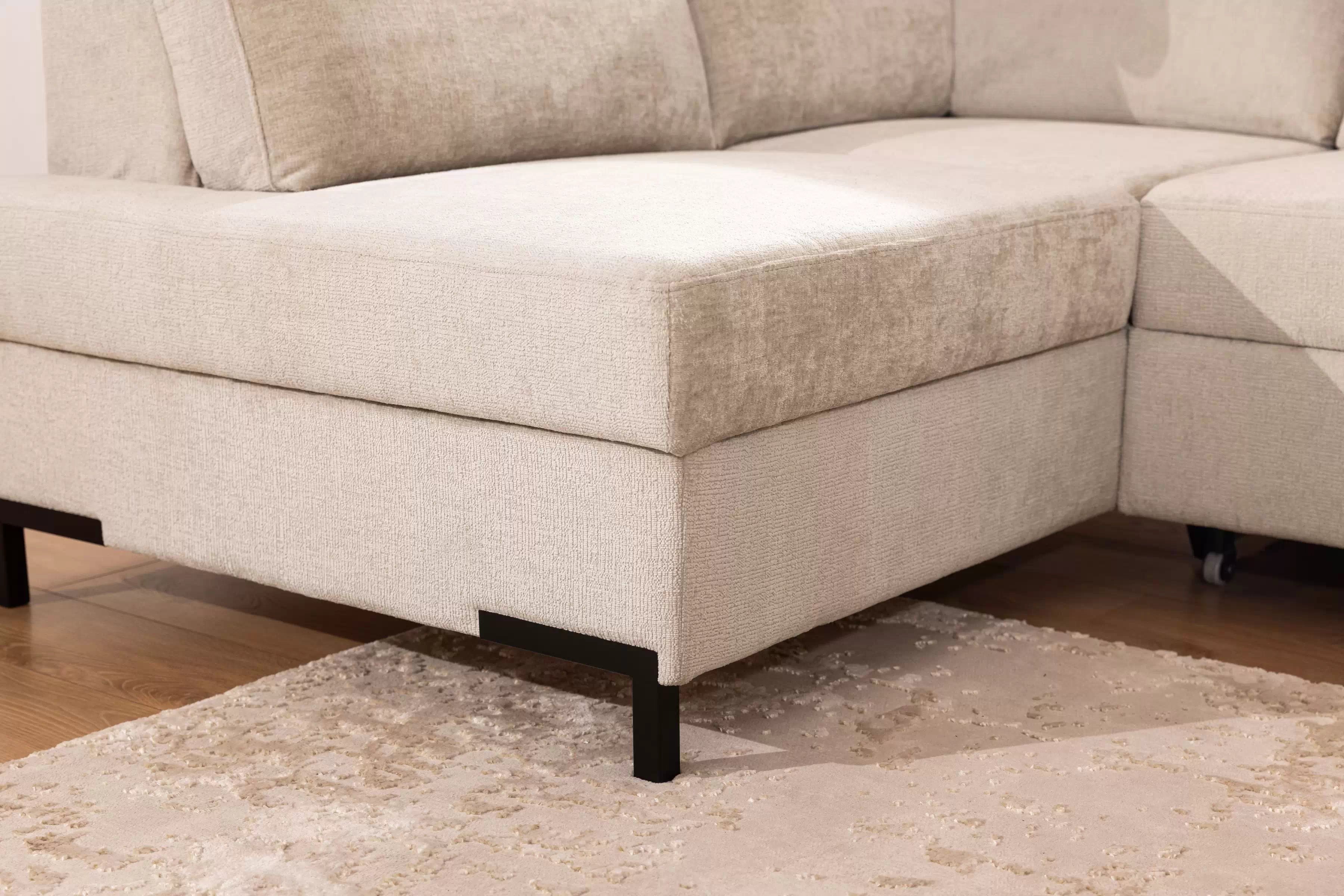 Rohová sedacia súprava Loario L ľavá so širokým bokom - béžový šenil Perfect Harmony 07 Rohová sedacia súprava Loario L Ľavá strana z szerokim bokiem - béžový šenil Perfect Harmony 07