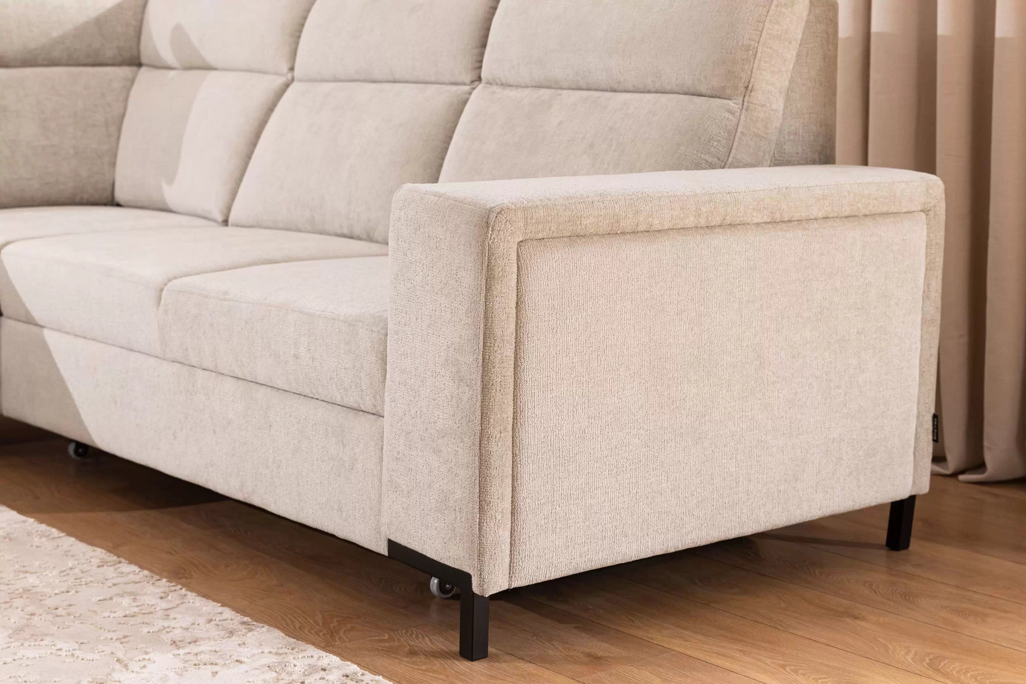 Rohová sedacia súprava Loario L ľavá so širokým bokom - béžový šenil Perfect Harmony 07 Rohová sedacia súprava Loario L Ľavá strana z szerokim bokiem - béžový šenil Perfect Harmony 07