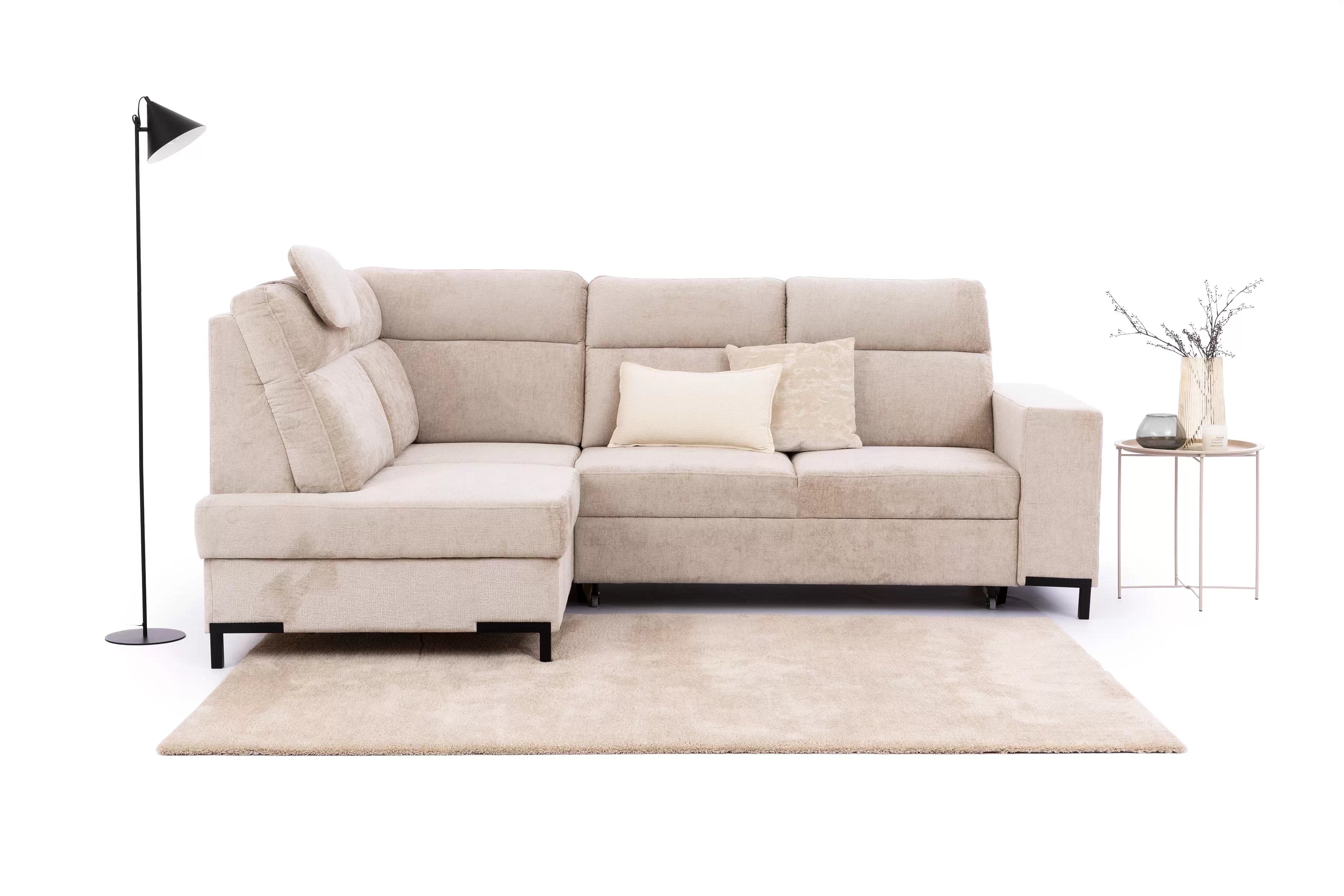 Rohová sedacia súprava Loario L ľavá so širokým bokom - béžový šenil Perfect Harmony 07 Rohová sedacia súprava Loario L Ľavá strana z szerokim bokiem - béžový šenil Perfect Harmony 07