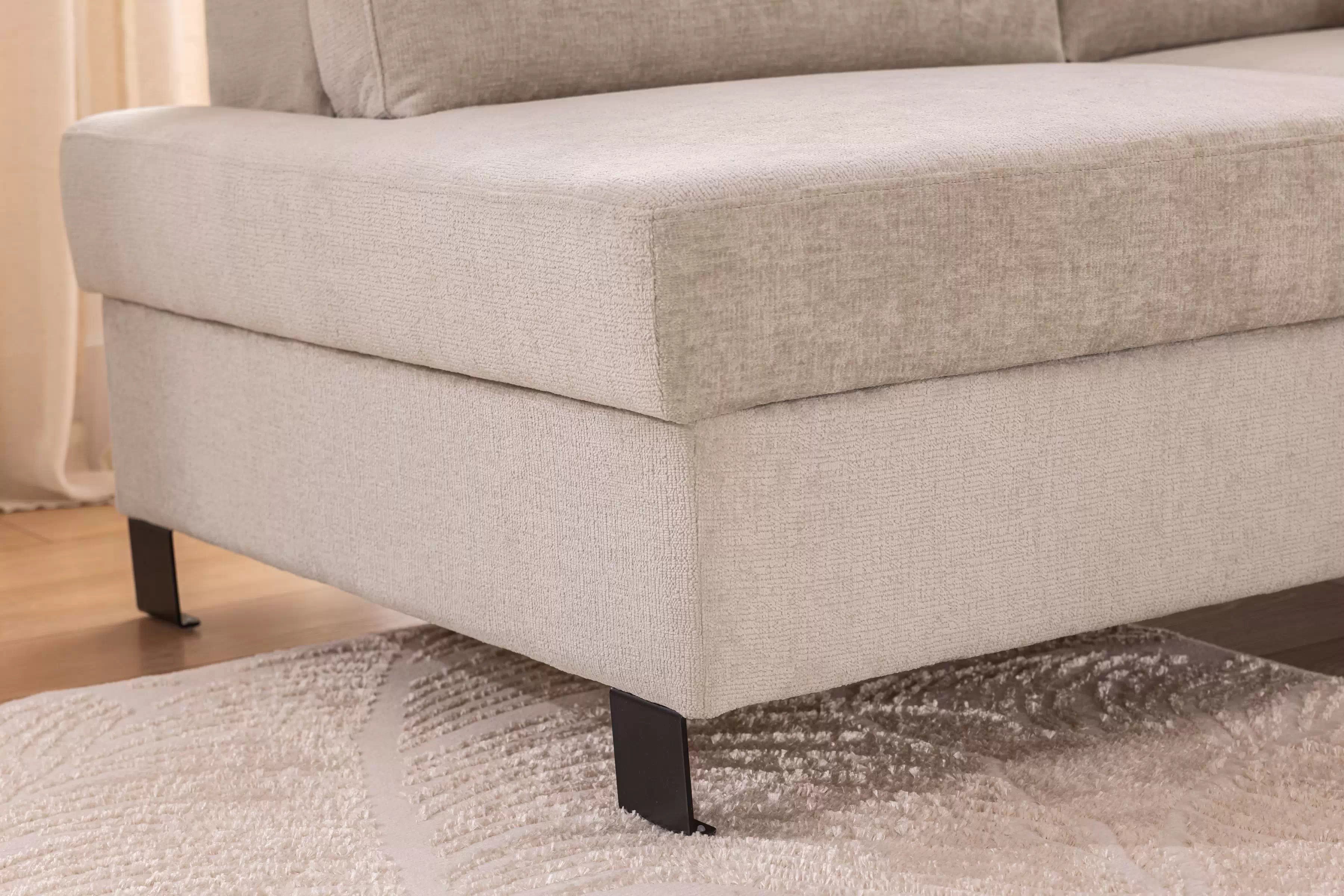 Rohová sedacia súprava Loario L ľavá s úzkym bokom - béžový šenil Perfect Harmony 07 Rohová sedacia súprava Loario L Ľavá strana z waskim bokiem - béžový šenil Perfect Harmony 07