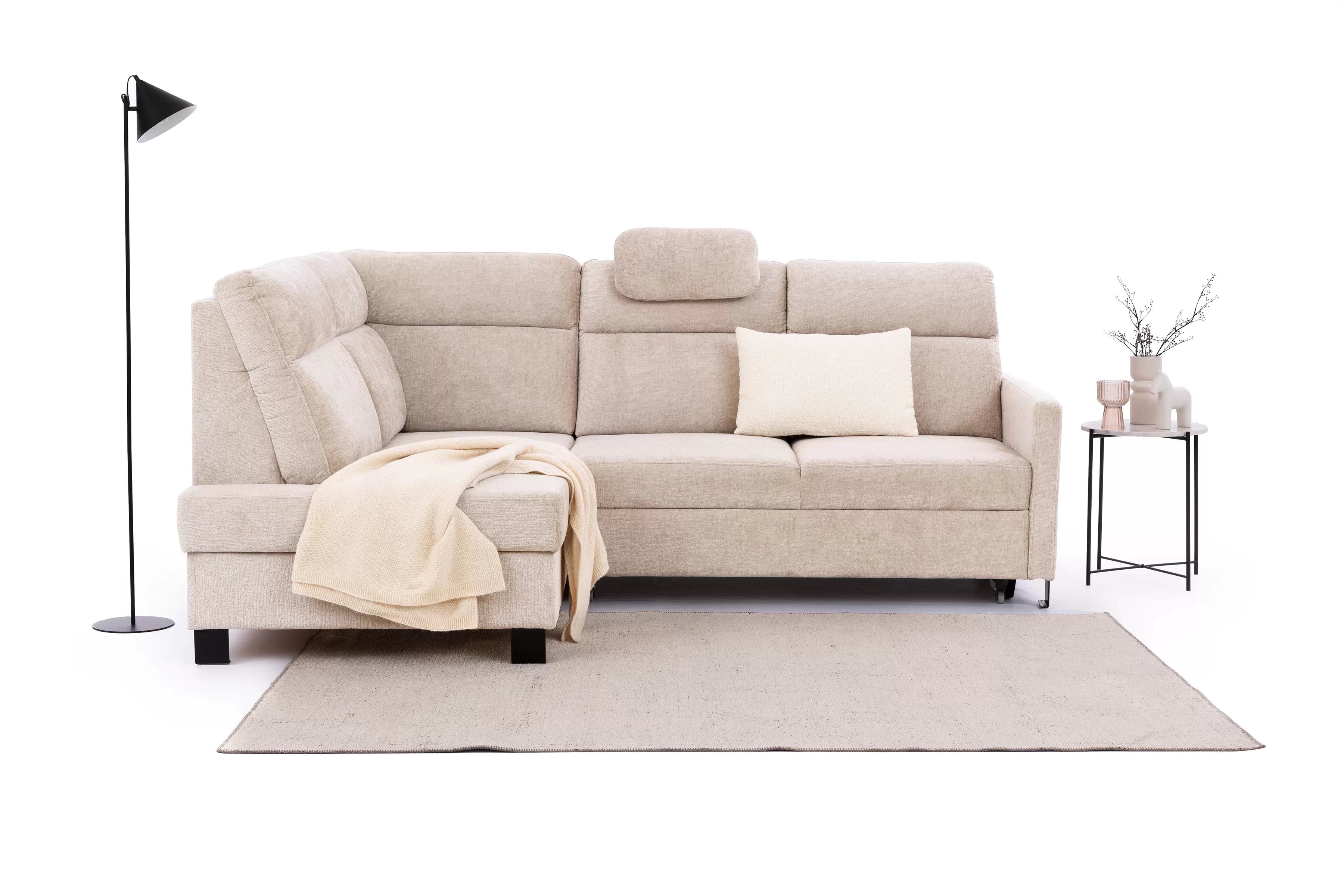 Rohová sedacia súprava Loario L ľavá s úzkym bokom - béžový šenil Perfect Harmony 07 Rohová sedacia súprava Loario L Ľavá strana z waskim bokiem - béžový šenil Perfect Harmony 07