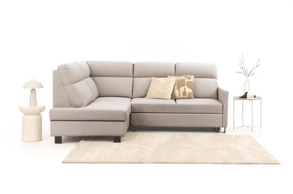 Rohová sedačka Loario L ľavá s úzkym bokom - tmavohnedý šenil Vibe 08 Rohová sedacia súprava Loario L Ľavá strana z waskim bokiem - tmavý béžový šenil Vibe 08