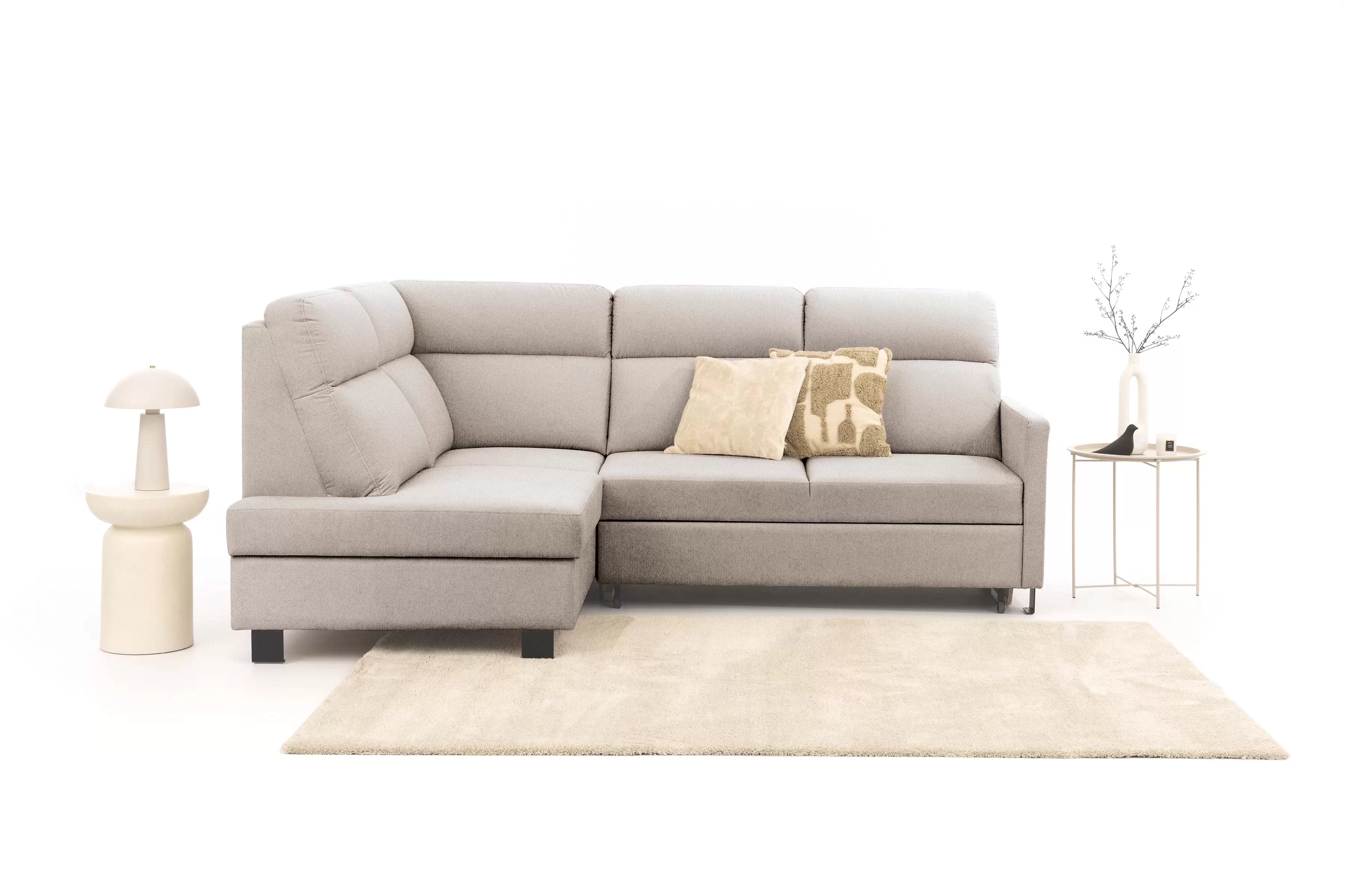 Rohová sedačka Loario L ľavá s úzkym bokom - tmavohnedý šenil Vibe 08 Rohová sedacia súprava Loario L Ľavá strana z waskim bokiem - tmavý béžový šenil Vibe 08