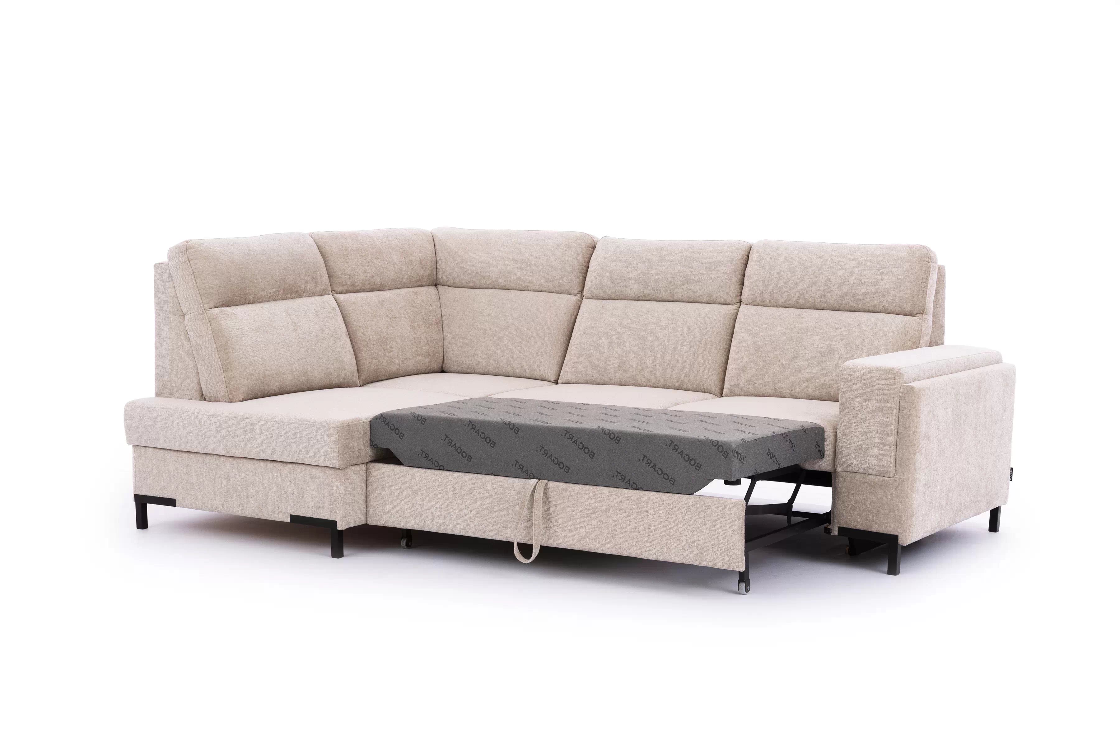 Rohová sedacia súprava Loario L ľavá so širokým, vyrezaným bokom - béžový šenil Perfect Harmony 07 Rohová sedacia súprava Loario L Ľavá strana z szerokim, wcietym bokiem - béžový šenil Perfect Harmony 07