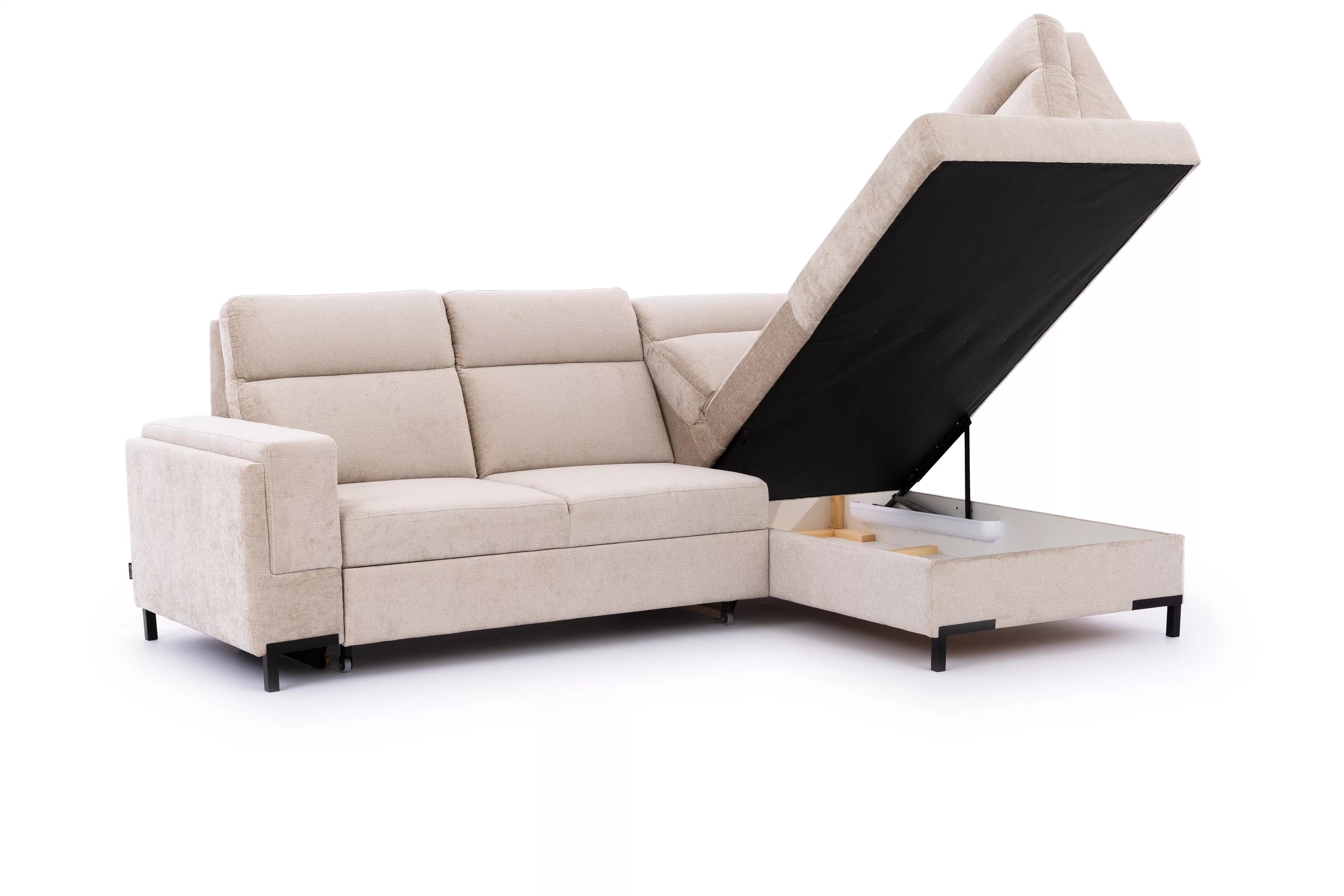 Rohová sedacia súprava Loario L pravá so širokým, vyrezaným bokom - béžový šenil Perfect Harmony 07 Rohová sedacia súprava Loario L pravá strana z szerokim, wcietym bokiem - béžový šenil Perfect Harmony 07