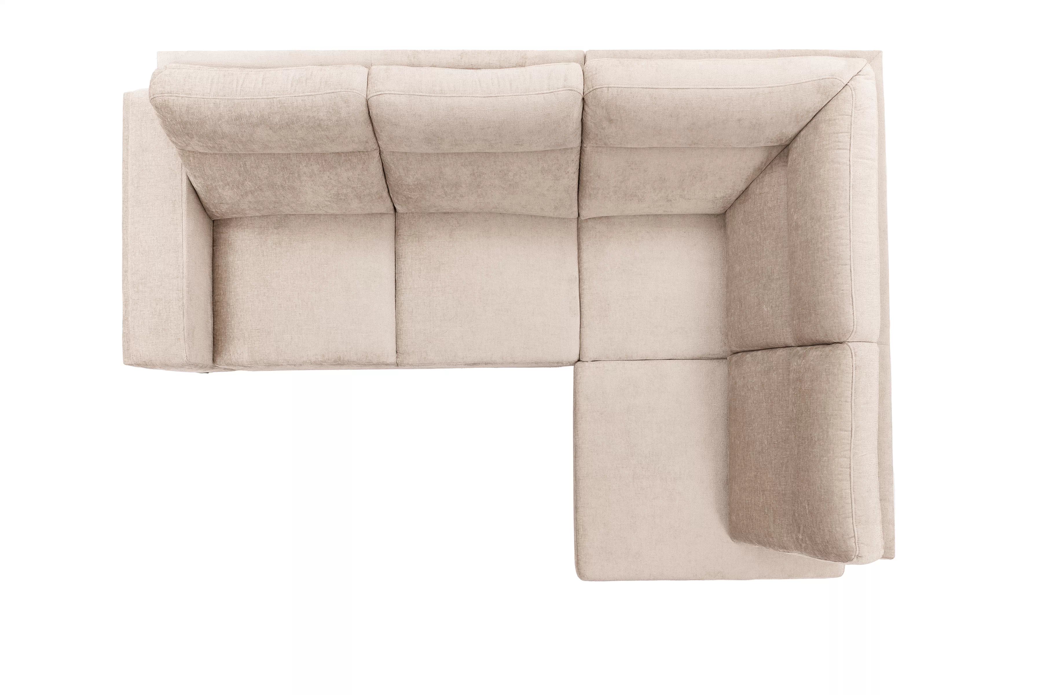 Rohová sedacia súprava Loario L pravá so širokým, vyrezaným bokom - béžový šenil Perfect Harmony 07 Rohová sedacia súprava Loario L pravá strana z szerokim, wcietym bokiem - béžový šenil Perfect Harmony 07