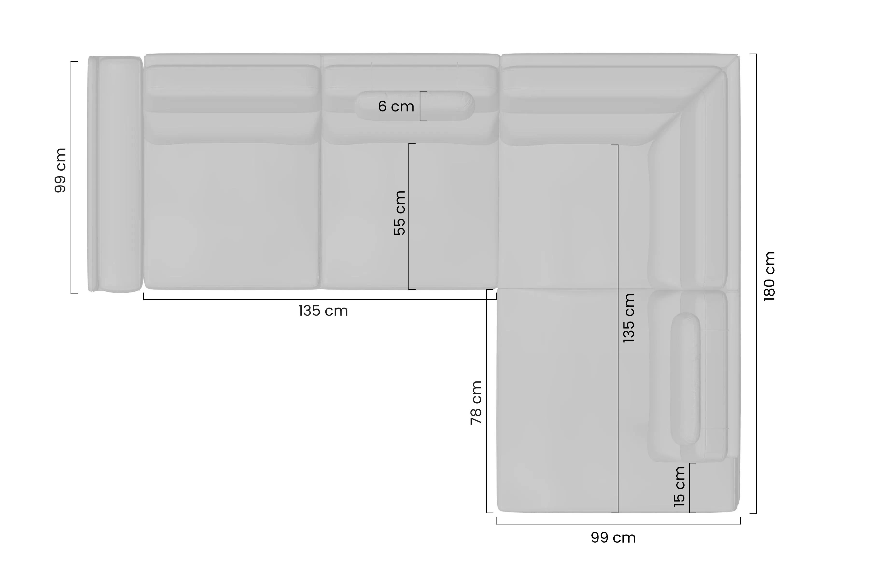 Rohová pohovka Loario L pravá se širokými proříznutými boky Rohová sedací souprava Loario L pravá z szerokim, wcietym bokiem