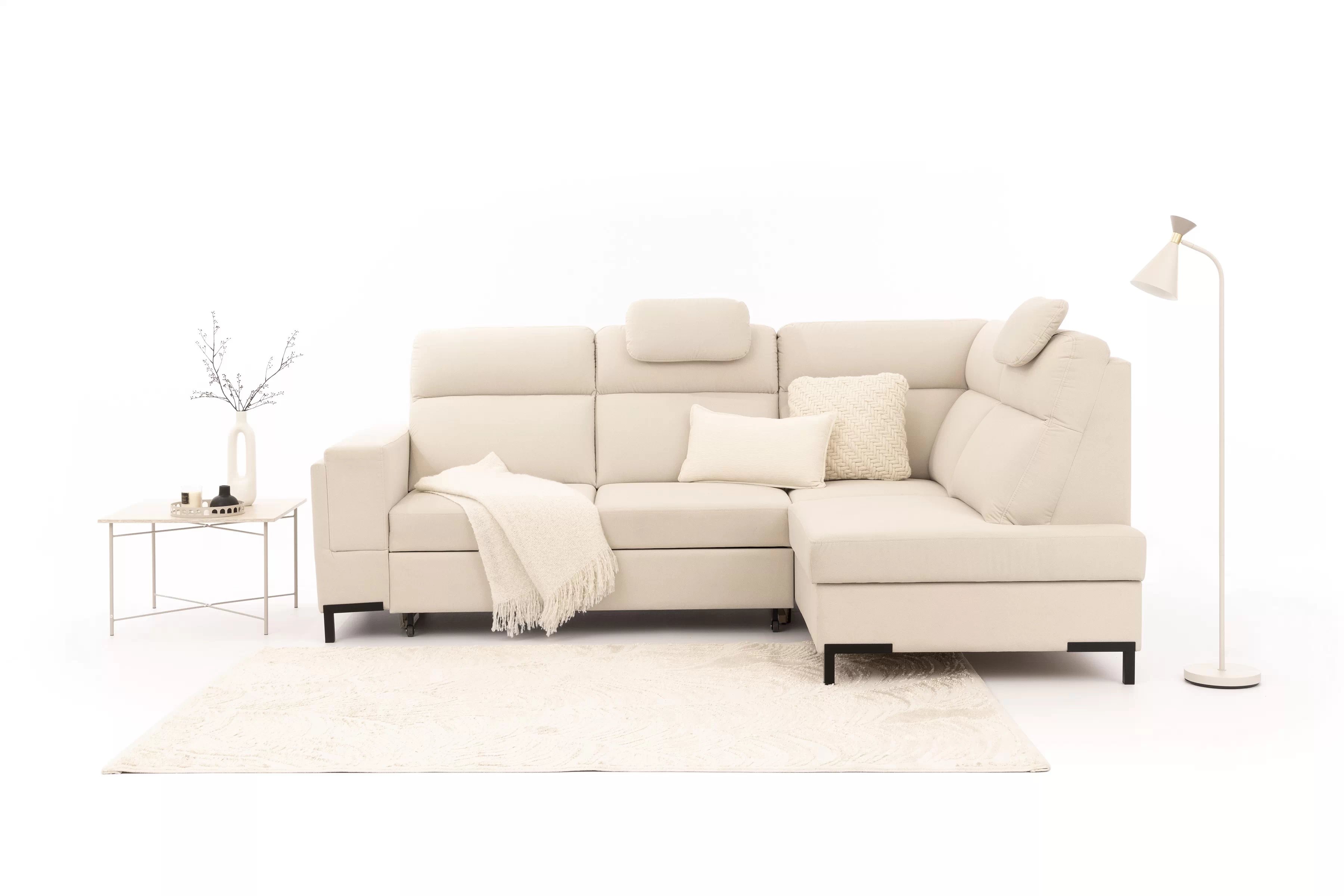 Rohová pohovka Loario L pravá se širokými proříznutými boky Rohová sedací souprava Loario L pravá z szerokim, wcietym bokiem