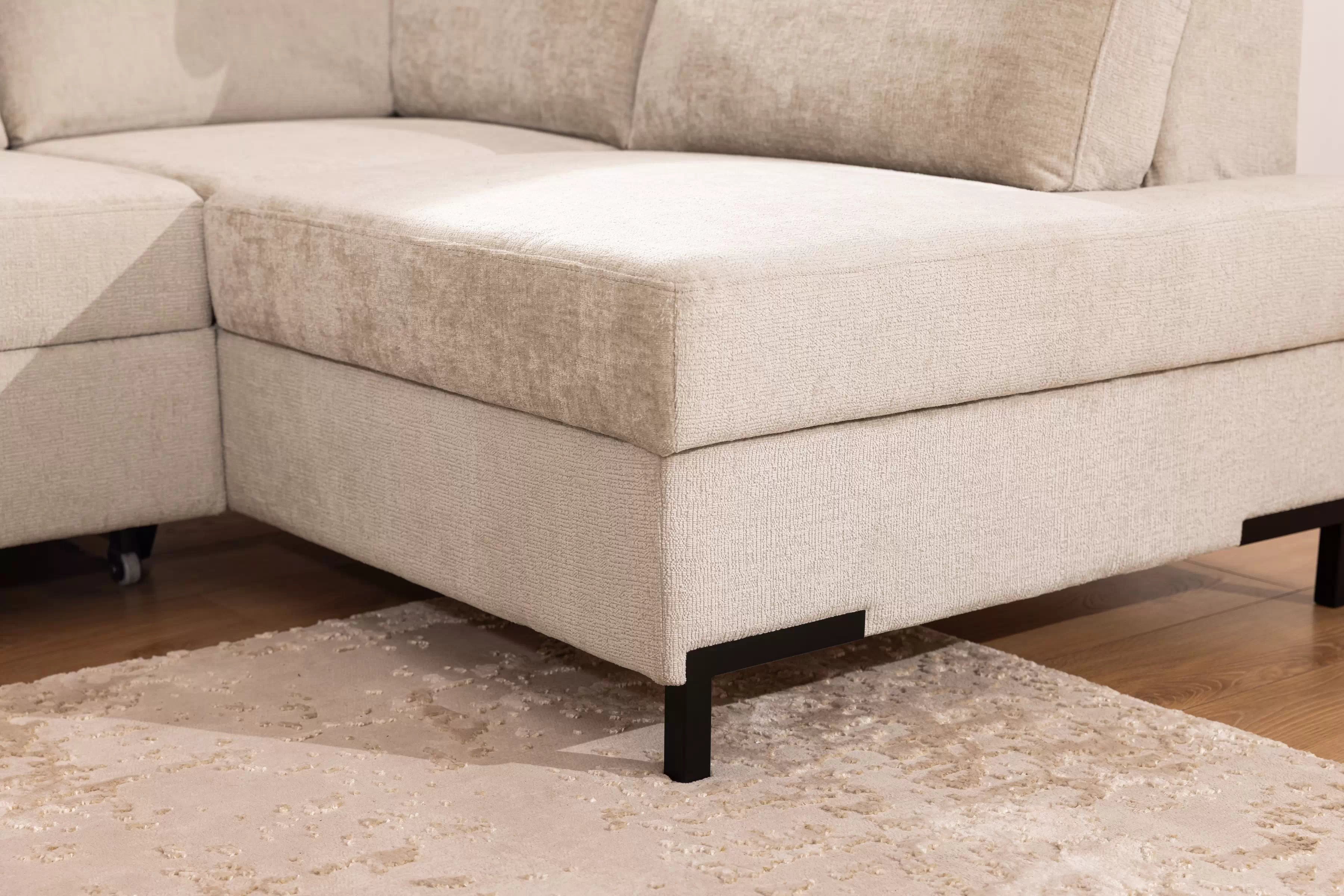 Rohová sedacia súprava Loario L pravá so širokým bokom - béžový šenil Perfect Harmony 07 Rohová sedacia súprava Loario L pravá strana z szerokim bokiem - béžový šenil Perfect Harmony 07