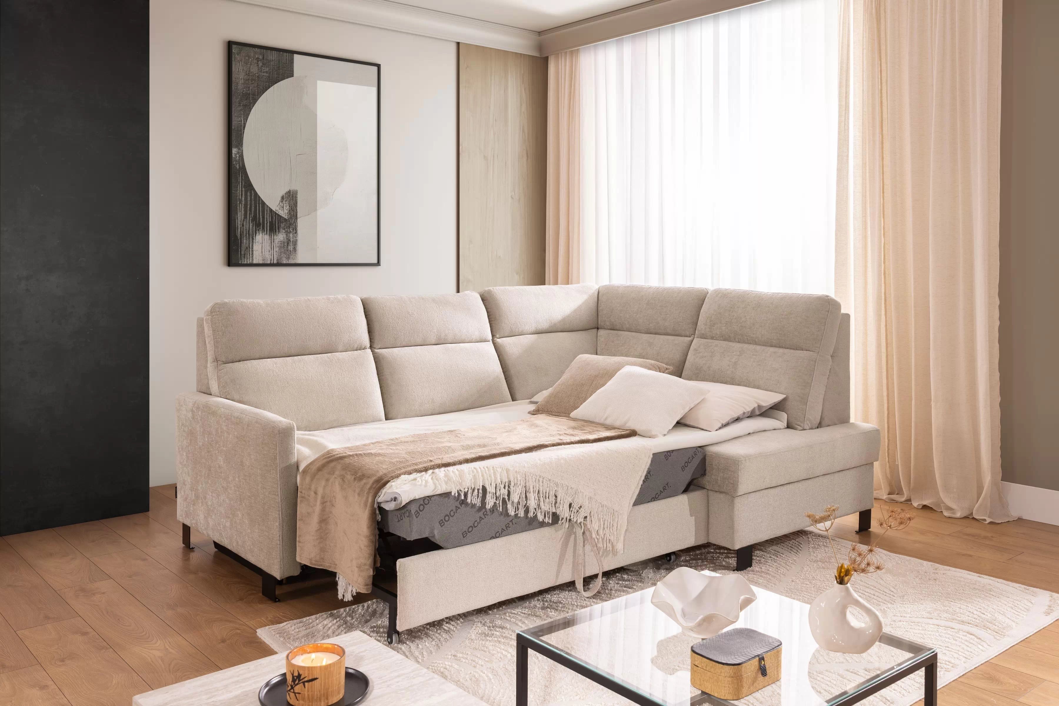 Rohová sedacia súprava Loario L pravá s úzkym bokom - béžový šenil Perfect Harmony 07 Rohová sedacia súprava Loario L pravá strana z waskim bokiem - béžový šenil Perfect Harmony 07