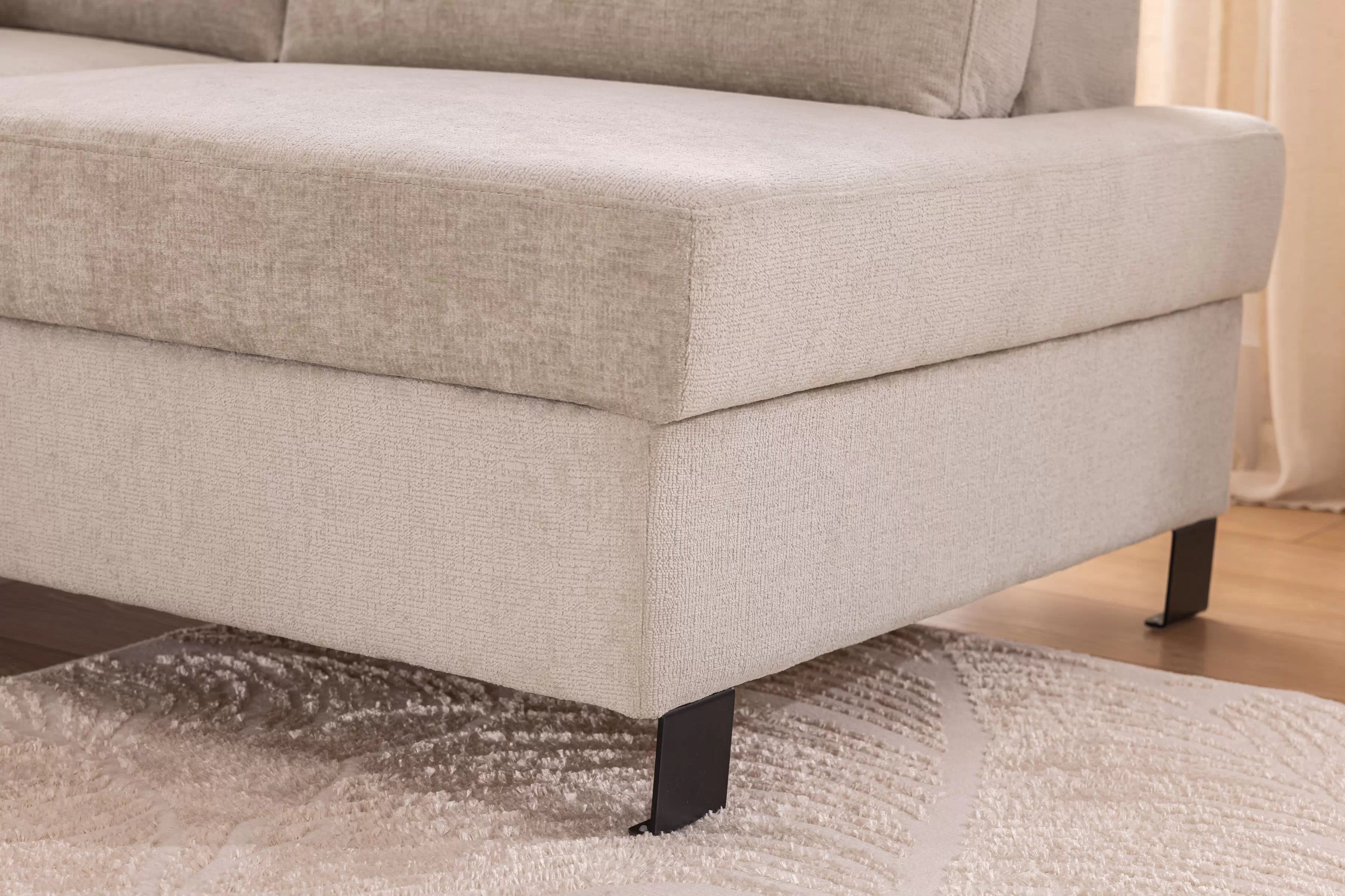 Rohová sedacia súprava Loario L pravá s úzkym bokom - béžový šenil Perfect Harmony 07 Rohová sedacia súprava Loario L pravá strana z waskim bokiem - béžový šenil Perfect Harmony 07