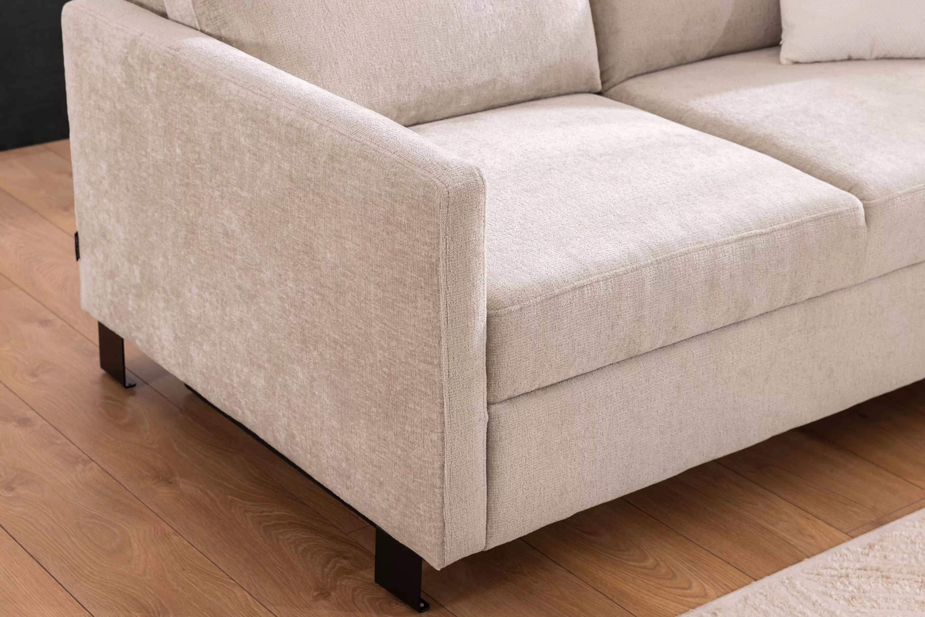 Rohová sedacia súprava Loario L pravá s úzkym bokom - béžový šenil Perfect Harmony 07 Rohová sedacia súprava Loario L pravá strana z waskim bokiem - béžový šenil Perfect Harmony 07