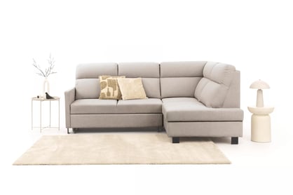 Rohová sedačka Loario L pravá s úzkym bokom - tmavý béžový šenil Vibe 08 Rohová sedacia súprava Loario L pravá strana z waskim bokiem - tmavý béžový šenil Vibe 08