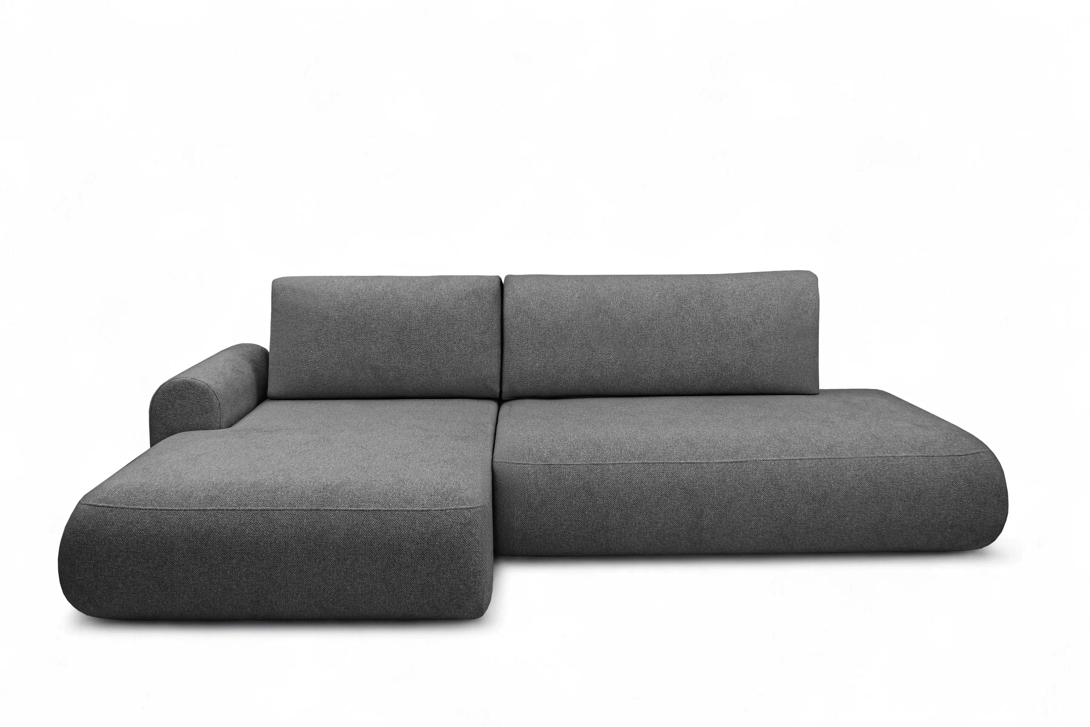 Rozkládací rohová sedací souprava Lotulis L II levá - tmavě šedá Blur 19 Rohová sedací souprava Lotulis L rozkládací levá - ciemno šedá Pletenina hydrofobowa Blur 19
