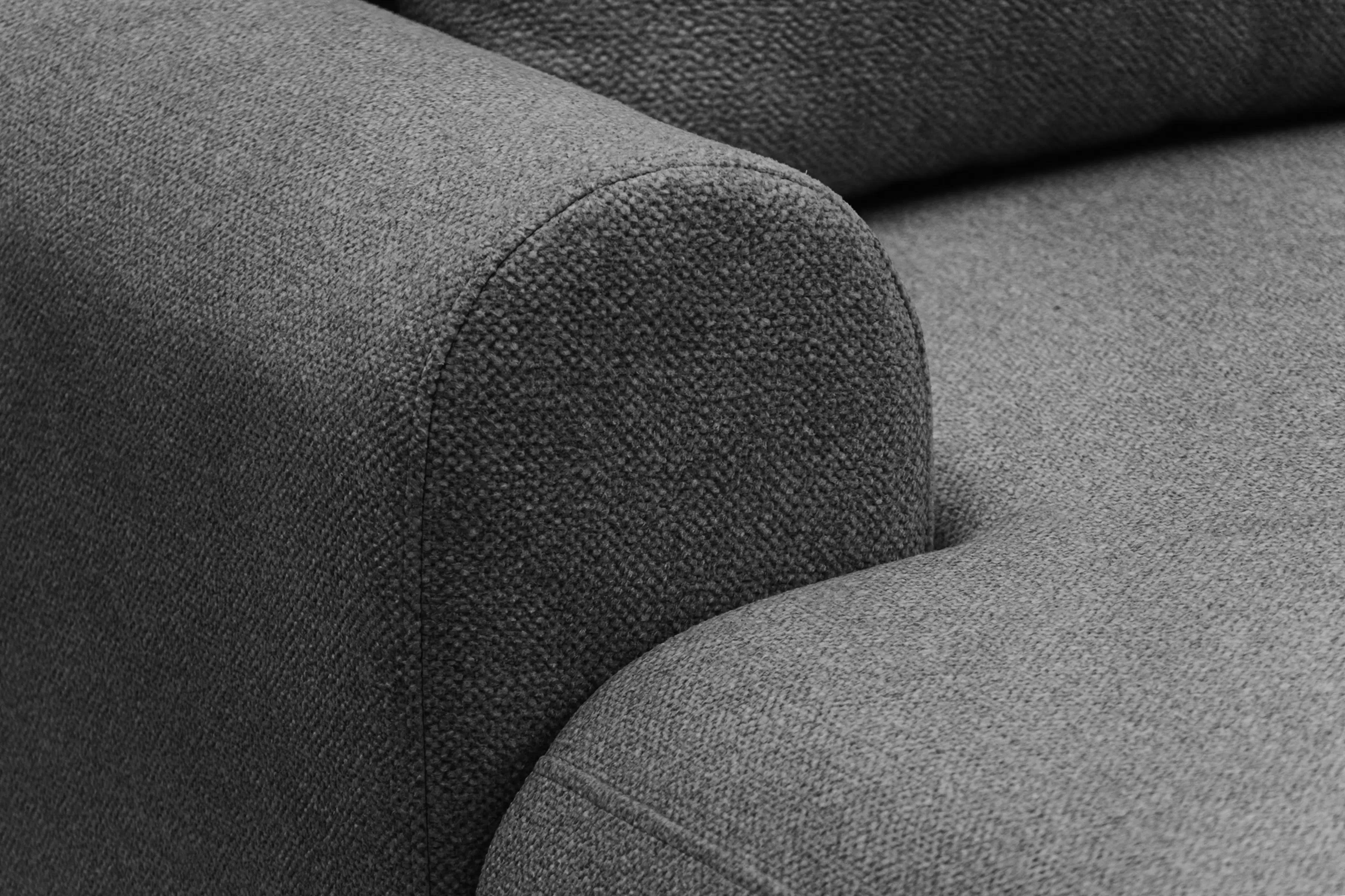 Rozkládací rohová sedací souprava Lotulis L II levá - tmavě šedá Blur 19 Rohová sedací souprava Lotulis L rozkládací levá - ciemno šedá Pletenina hydrofobowa Blur 19