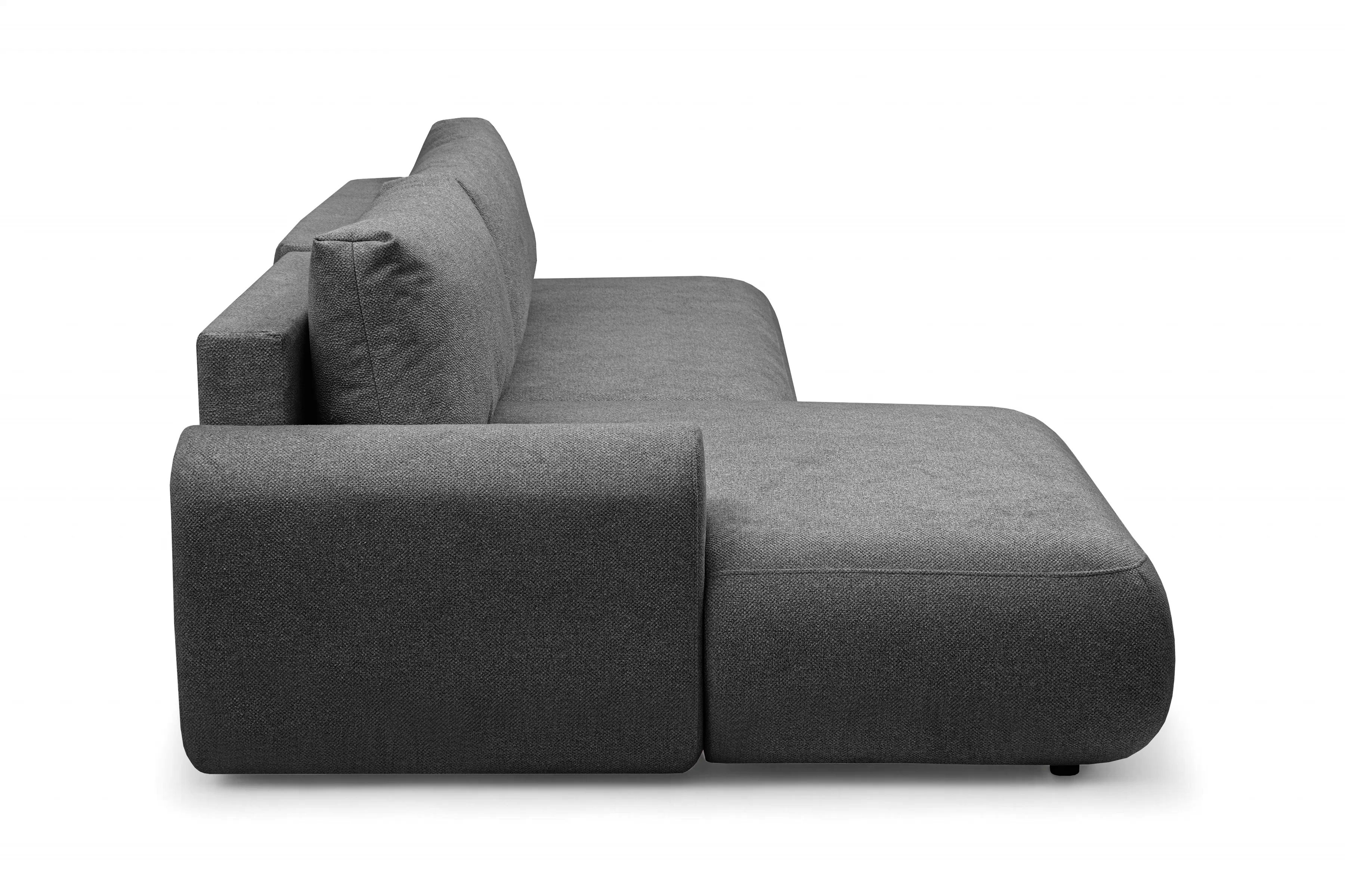 Rozkládací rohová sedací souprava Lotulis L II levá - tmavě šedá Blur 19 Rohová sedací souprava Lotulis L rozkládací levá - ciemno šedá Pletenina hydrofobowa Blur 19