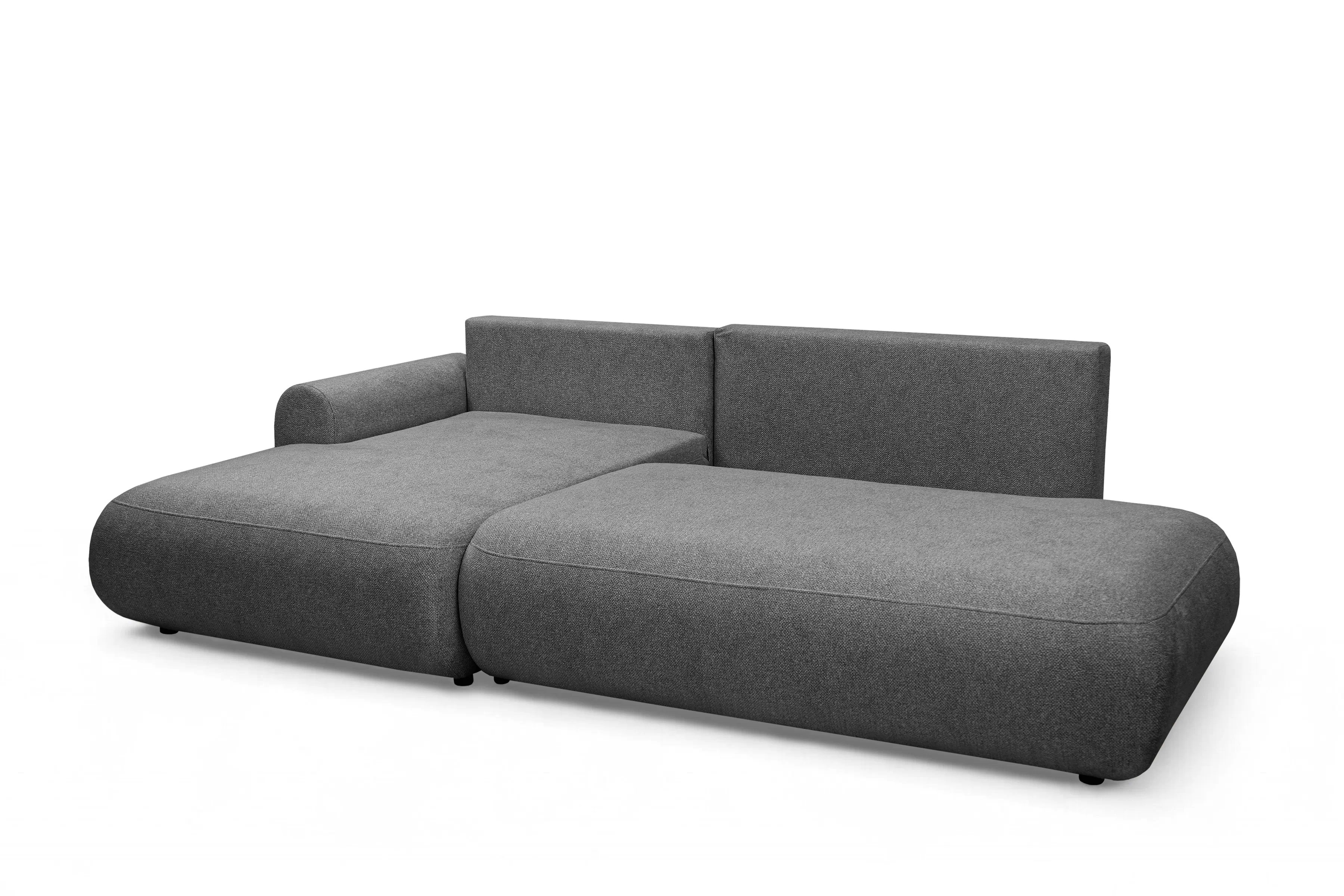 Rozkládací rohová sedací souprava Lotulis L II levá - tmavě šedá Blur 19 Rohová sedací souprava Lotulis L rozkládací levá - ciemno šedá Pletenina hydrofobowa Blur 19