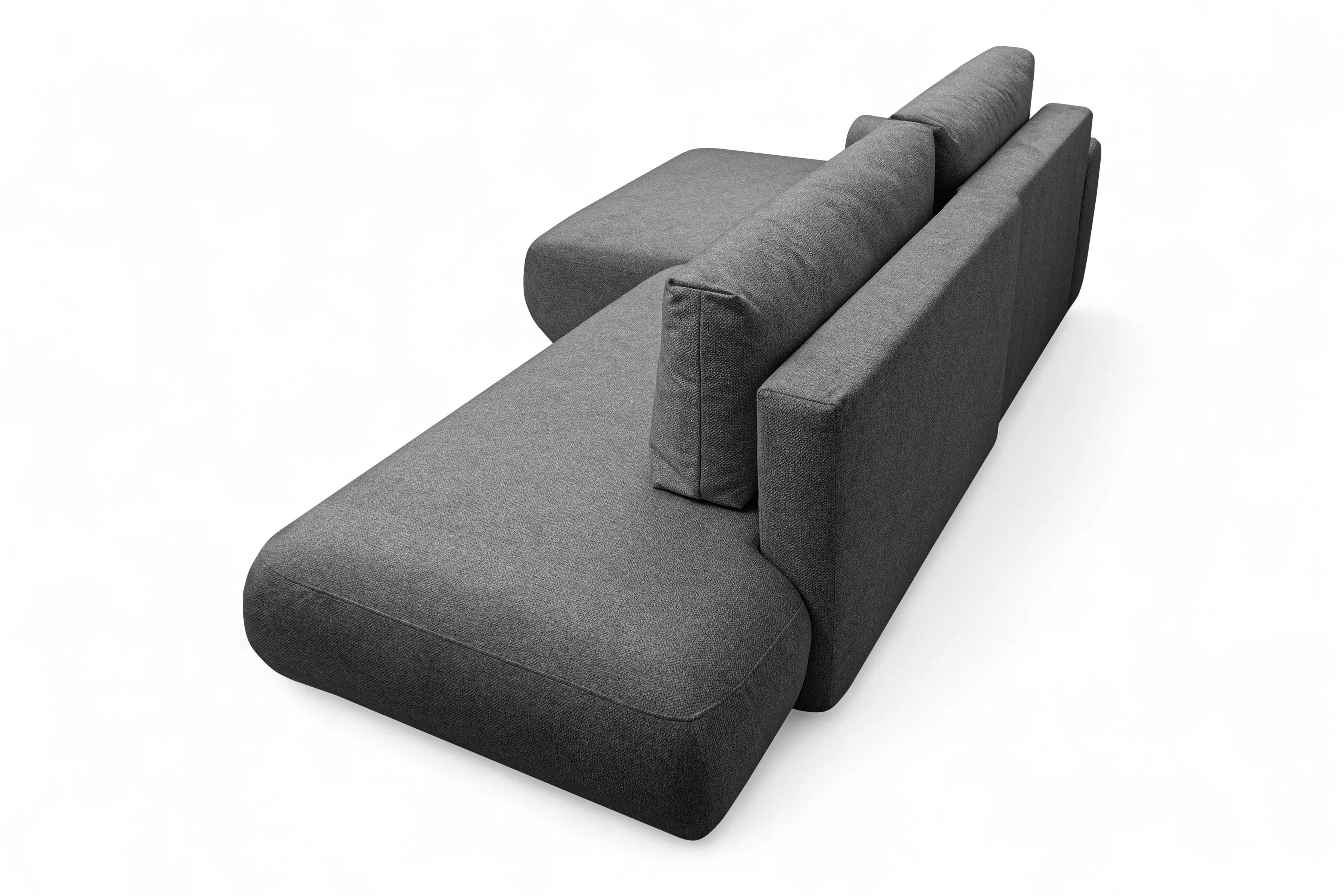 Rozkládací rohová sedací souprava Lotulis L II levá - tmavě šedá Blur 19 Rohová sedací souprava Lotulis L rozkládací levá - ciemno šedá Pletenina hydrofobowa Blur 19