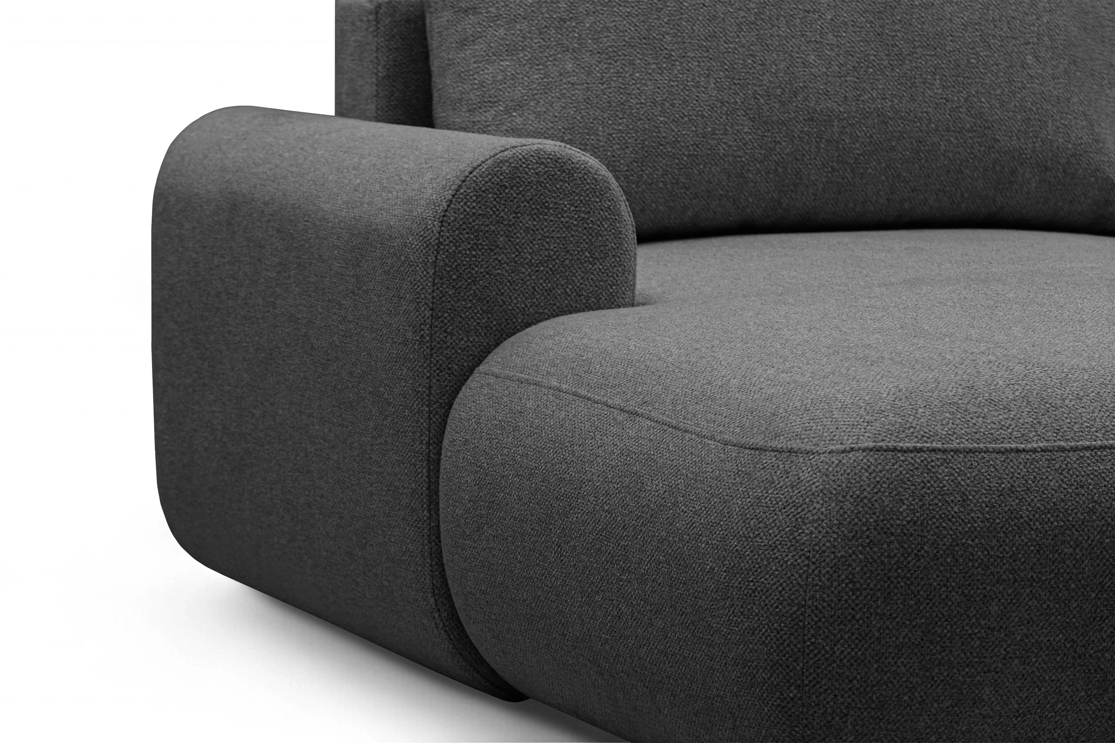 Rozkládací rohová sedací souprava Lotulis L II levá - tmavě šedá Blur 19 Rohová sedací souprava Lotulis L rozkládací levá - ciemno šedá Pletenina hydrofobowa Blur 19