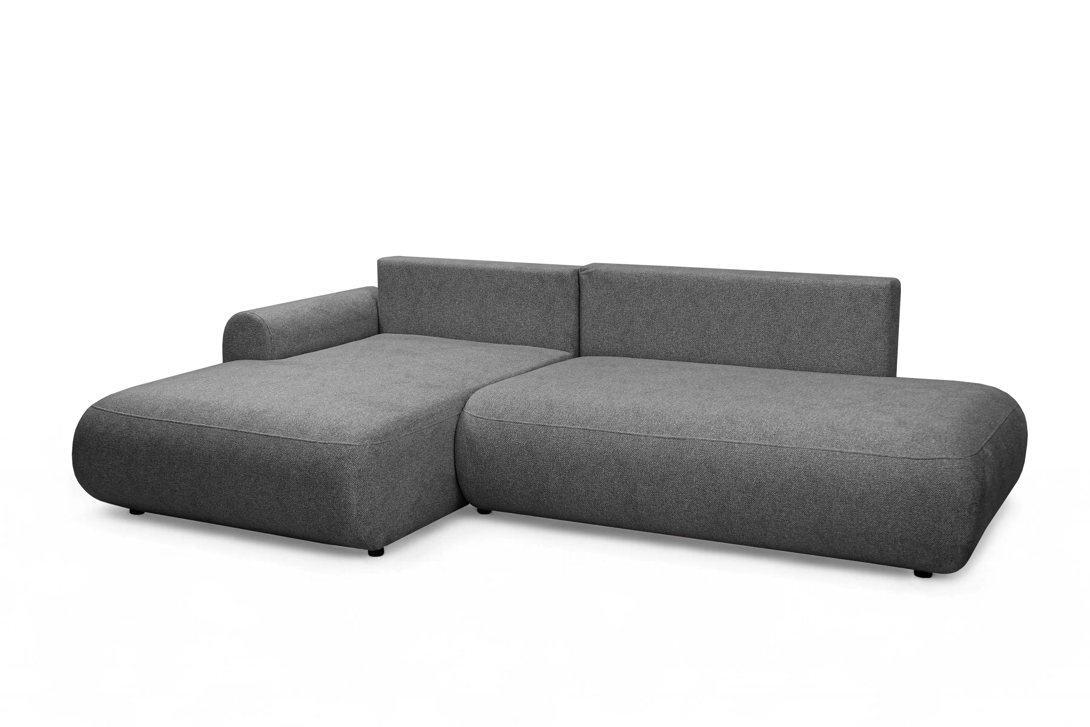 Rozkládací rohová sedací souprava Lotulis L II levá - tmavě šedá Blur 19 Rohová sedací souprava Lotulis L rozkládací levá - ciemno šedá Pletenina hydrofobowa Blur 19