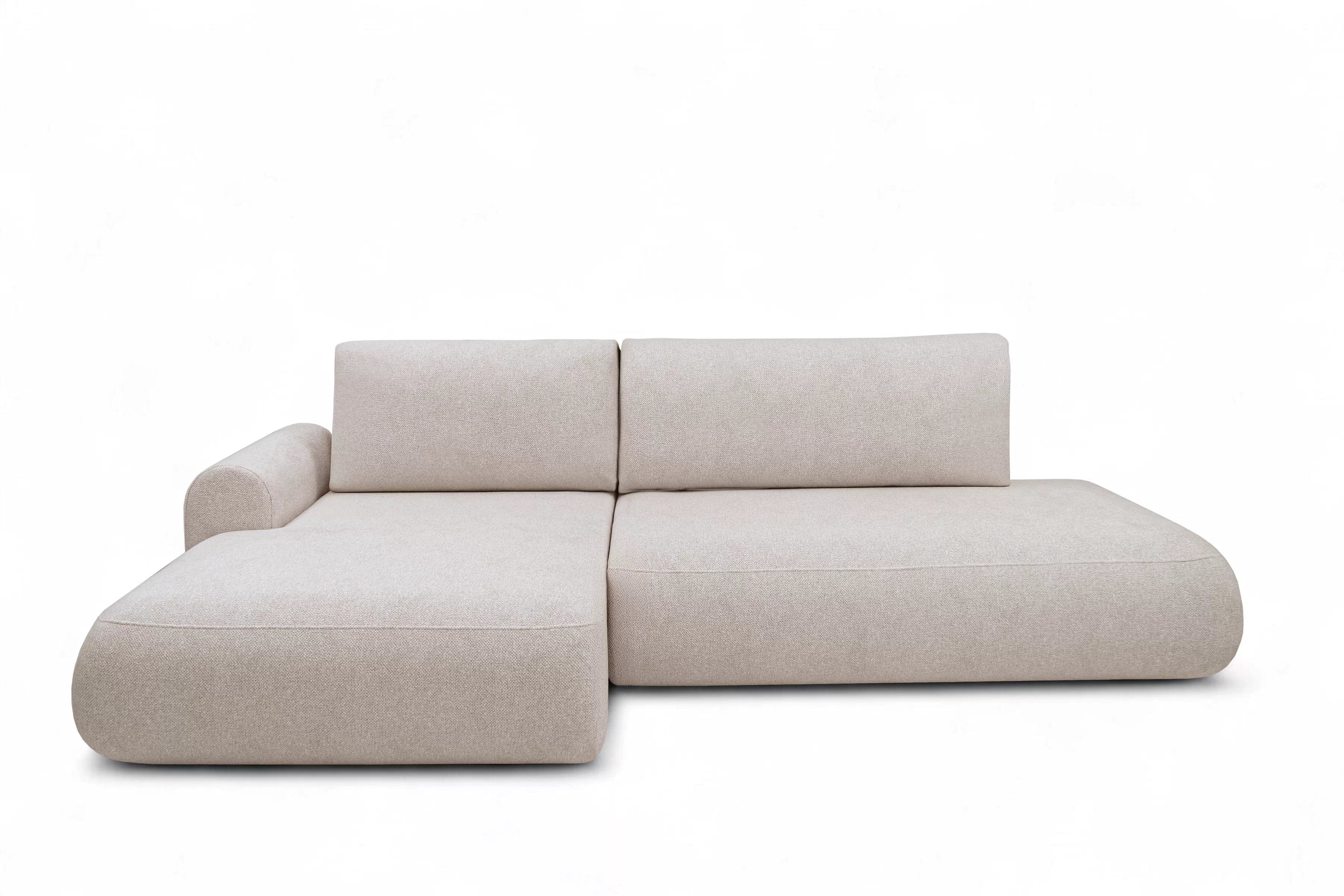 Rozkládací rohová sedací souprava Lotulis L II levá - krémová Blur 01 Rohová sedací souprava Lotulis L rozkládací levá - kremowa Pletenina hydrofobowa Blur 01 