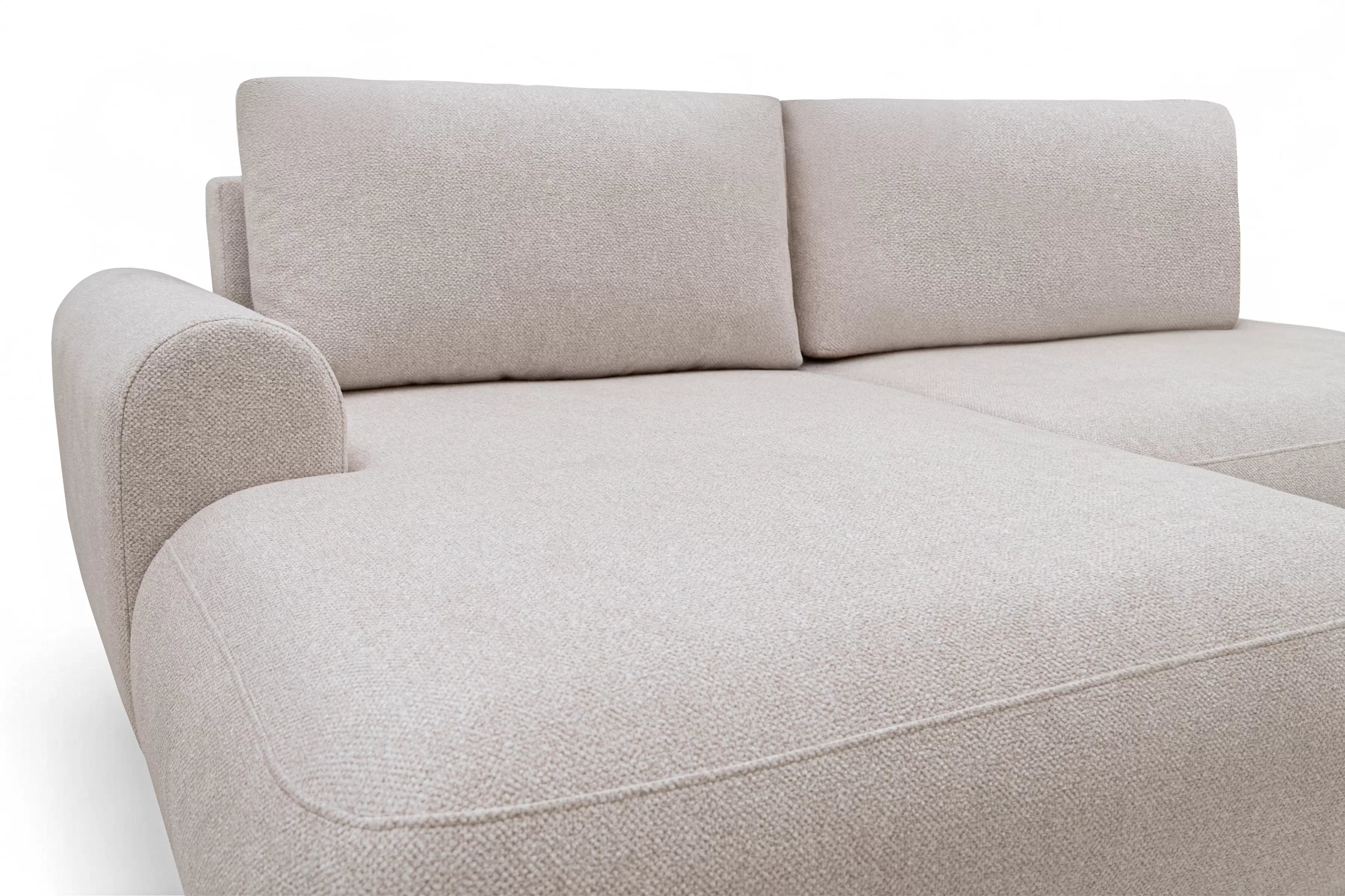 Rozkládací rohová sedací souprava Lotulis L II levá - krémová Blur 01 Rohová sedací souprava Lotulis L rozkládací levá - kremowa Pletenina hydrofobowa Blur 01 