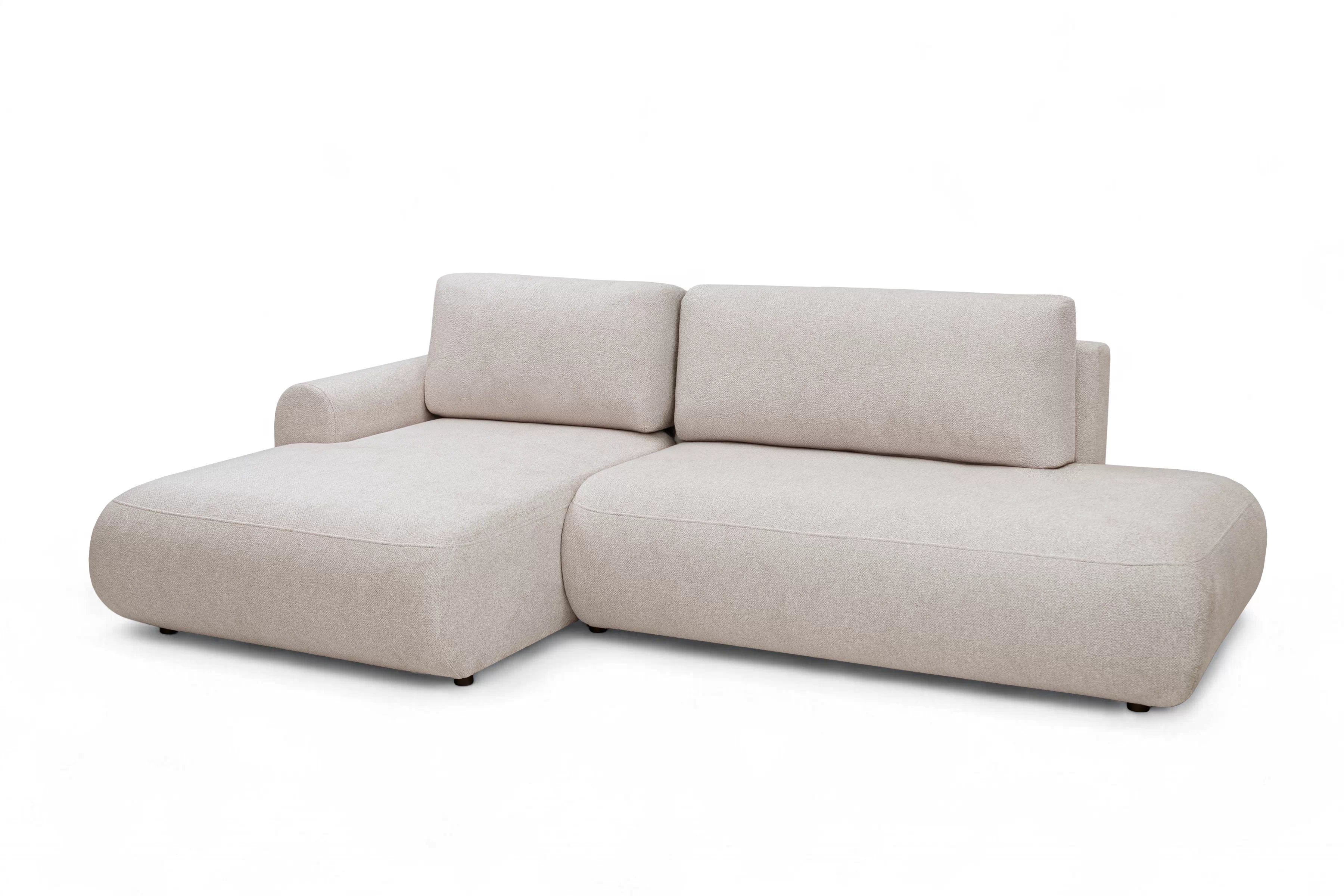 Rozkládací rohová sedací souprava Lotulis L II levá - krémová Blur 01 Rohová sedací souprava Lotulis L rozkládací levá - kremowa Pletenina hydrofobowa Blur 01 