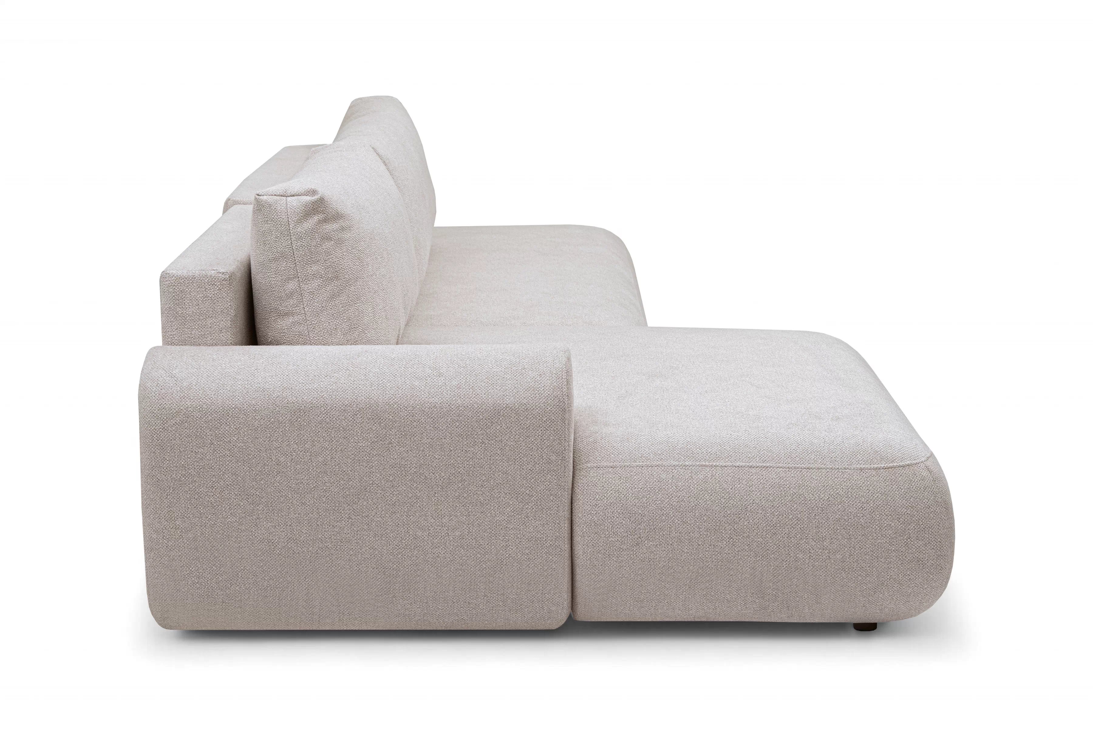 Rozkládací rohová sedací souprava Lotulis L II levá - krémová Blur 01 Rohová sedací souprava Lotulis L rozkládací levá - kremowa Pletenina hydrofobowa Blur 01 