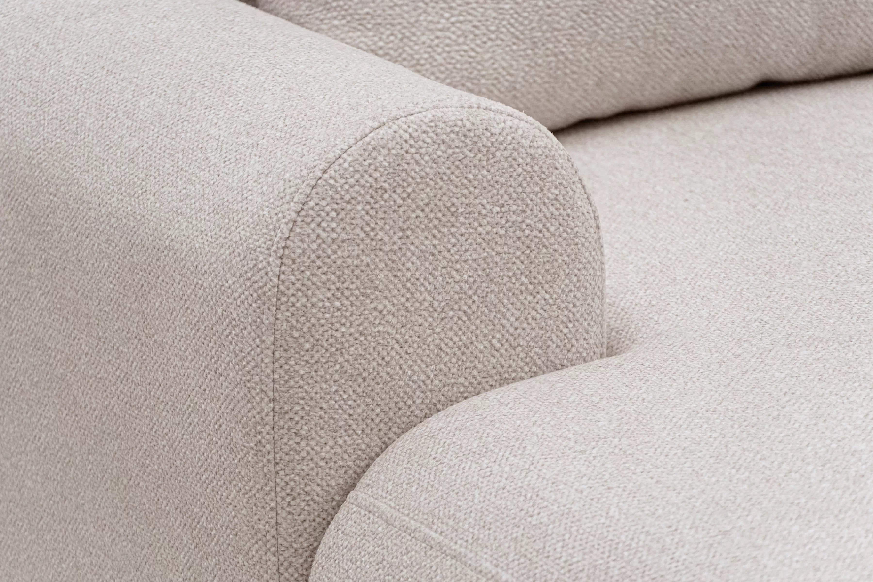 Rozkládací rohová sedací souprava Lotulis L II levá - krémová Blur 01 Rohová sedací souprava Lotulis L rozkládací levá - kremowa Pletenina hydrofobowa Blur 01 