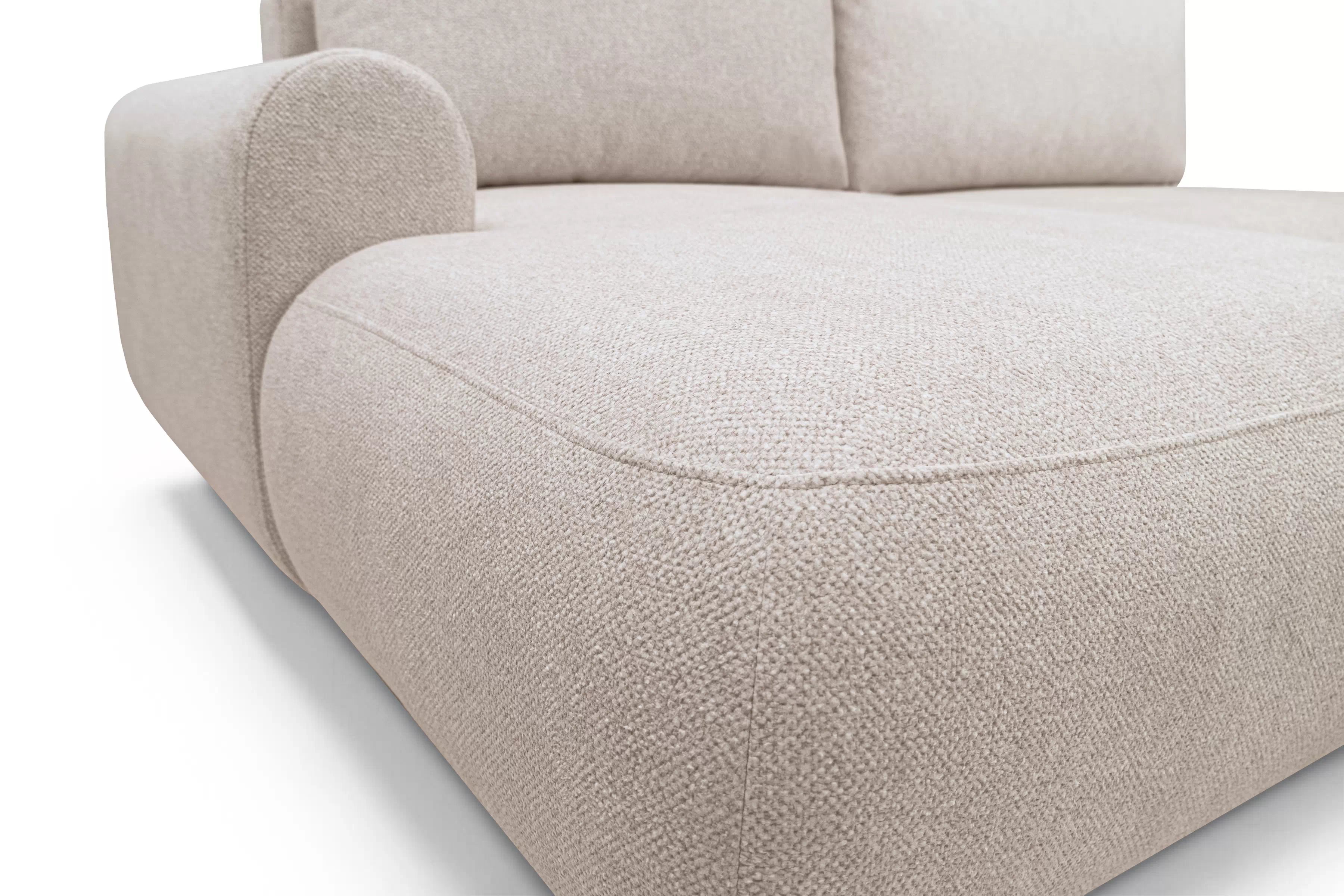 Rozkládací rohová sedací souprava Lotulis L II levá - krémová Blur 01 Rohová sedací souprava Lotulis L rozkládací levá - kremowa Pletenina hydrofobowa Blur 01 