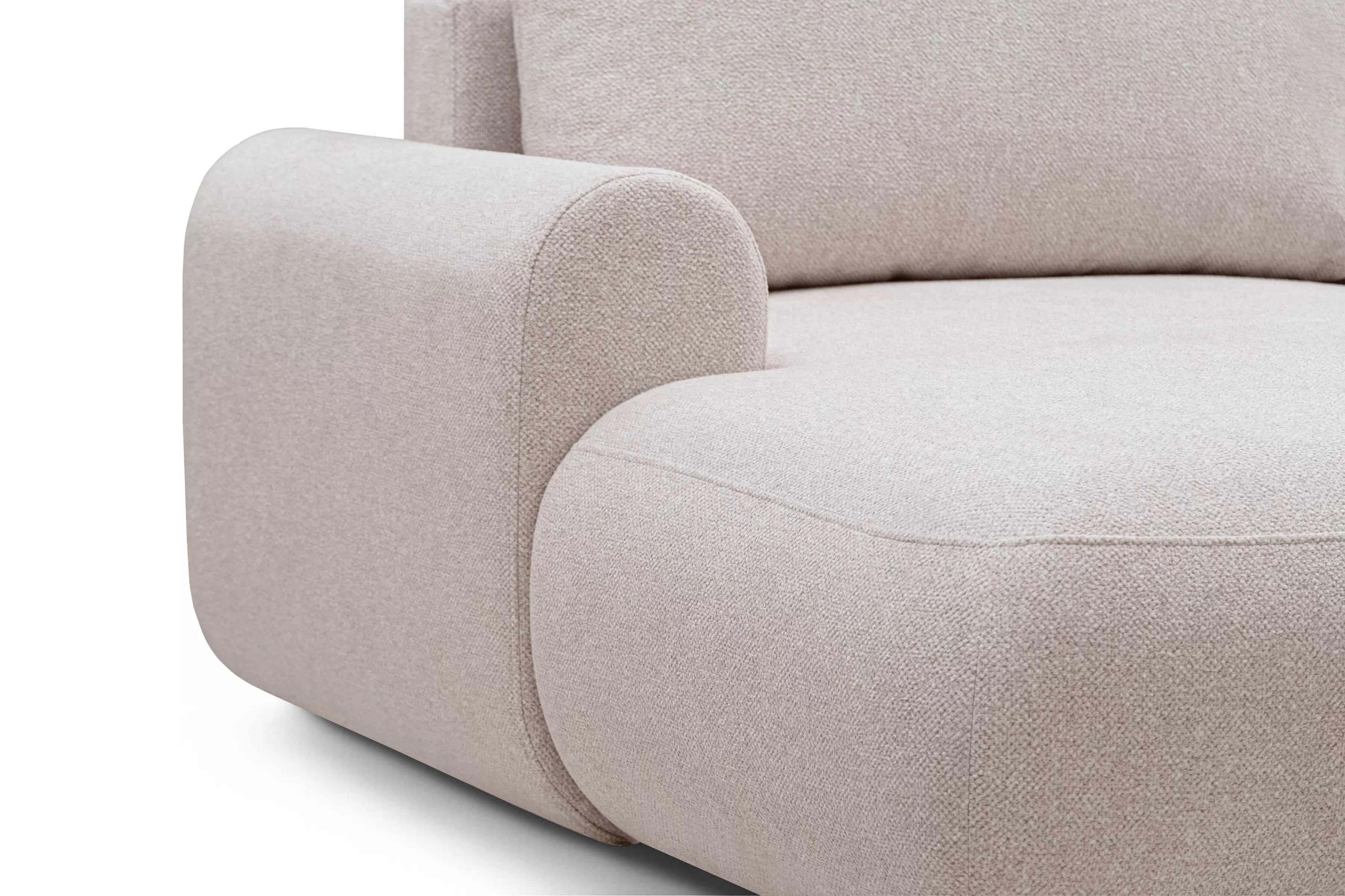 Rozkládací rohová sedací souprava Lotulis L II levá - krémová Blur 01 Rohová sedací souprava Lotulis L rozkládací levá - kremowa Pletenina hydrofobowa Blur 01 