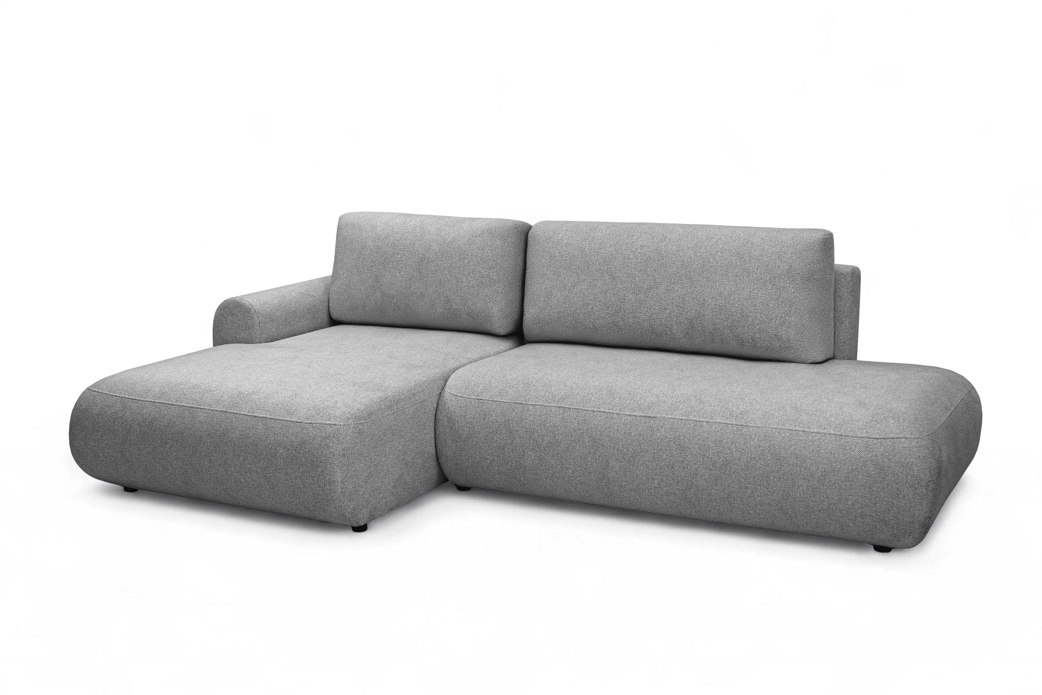 Rozkládací rohová sedací souprava Lotulis L II levá - šedá Blur 18 Rohová sedací souprava Lotulis L rozkládací levá - šedá Pletenina hydrofobowa Blur 18