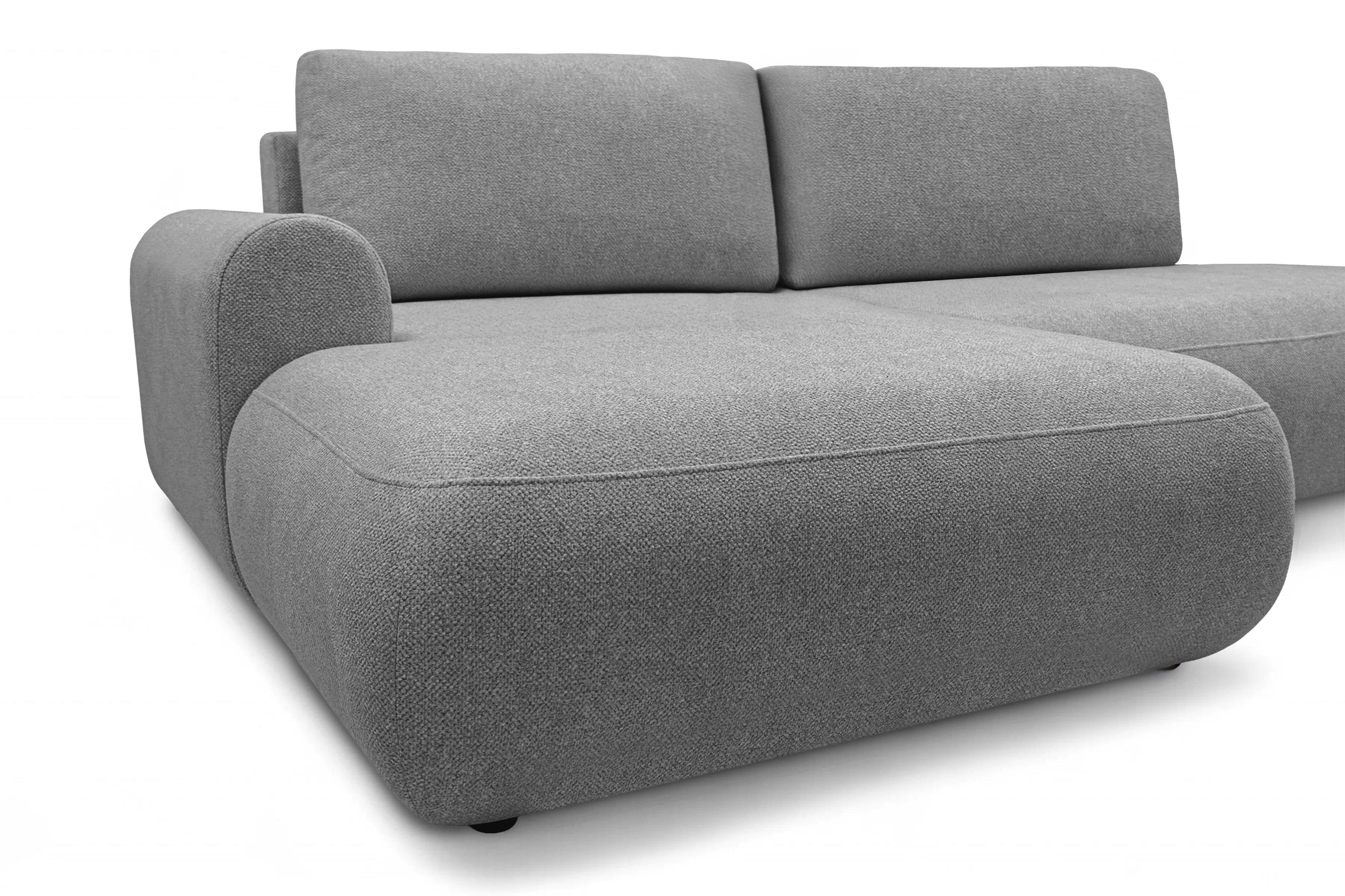 Rozkládací rohová sedací souprava Lotulis L II levá - šedá Blur 18 Rohová sedací souprava Lotulis L rozkládací levá - šedá Pletenina hydrofobowa Blur 18