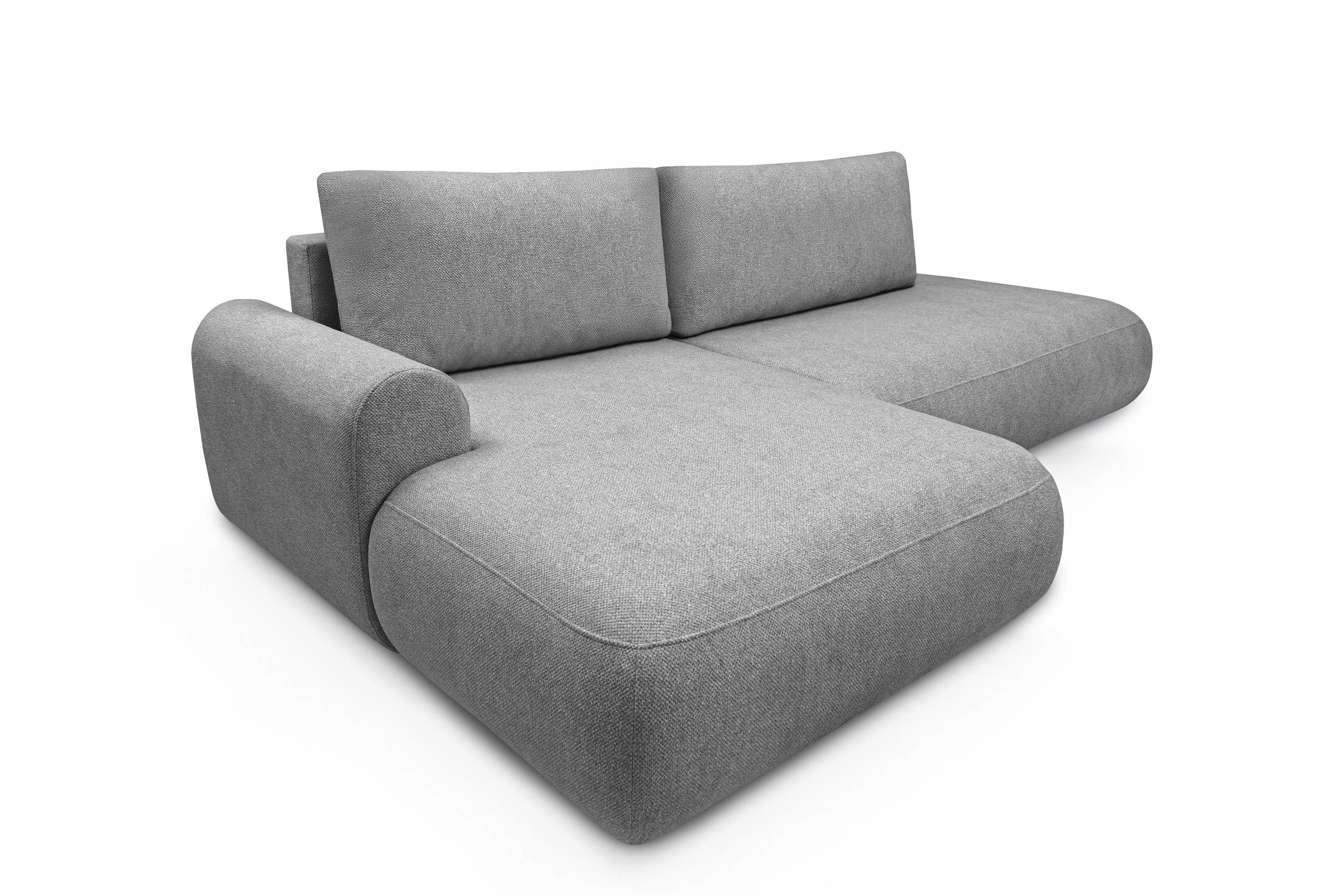 Rozkládací rohová sedací souprava Lotulis L II levá - šedá Blur 18 Rohová sedací souprava Lotulis L rozkládací levá - šedá Pletenina hydrofobowa Blur 18