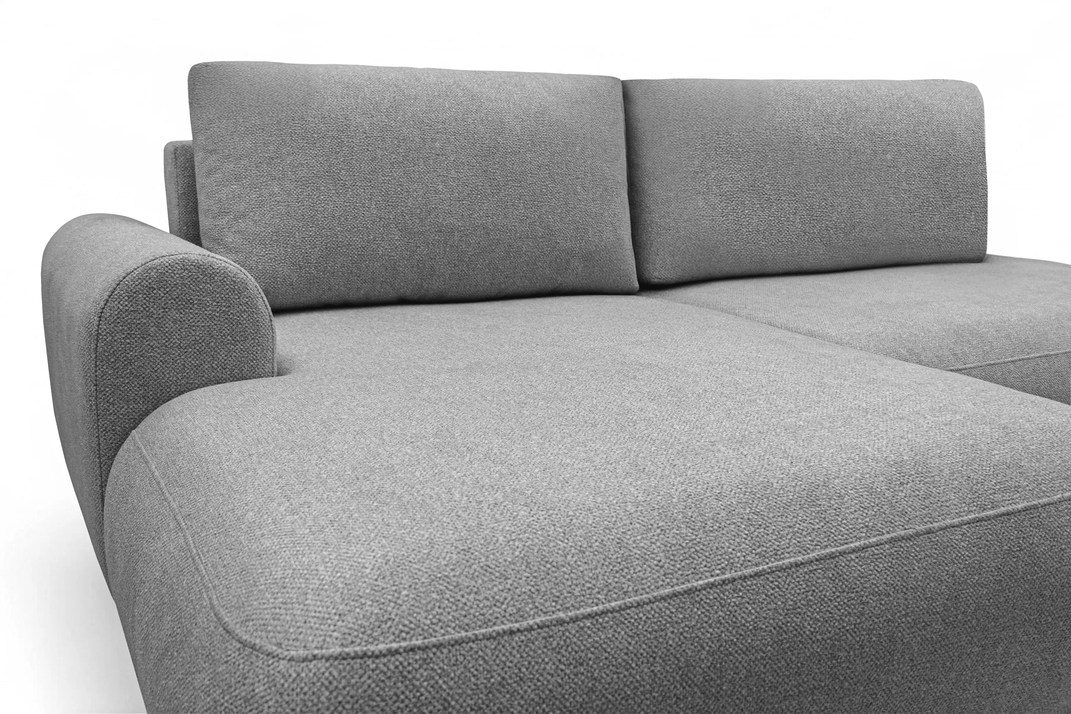 Rozkládací rohová sedací souprava Lotulis L II levá - šedá Blur 18 Rohová sedací souprava Lotulis L rozkládací levá - šedá Pletenina hydrofobowa Blur 18