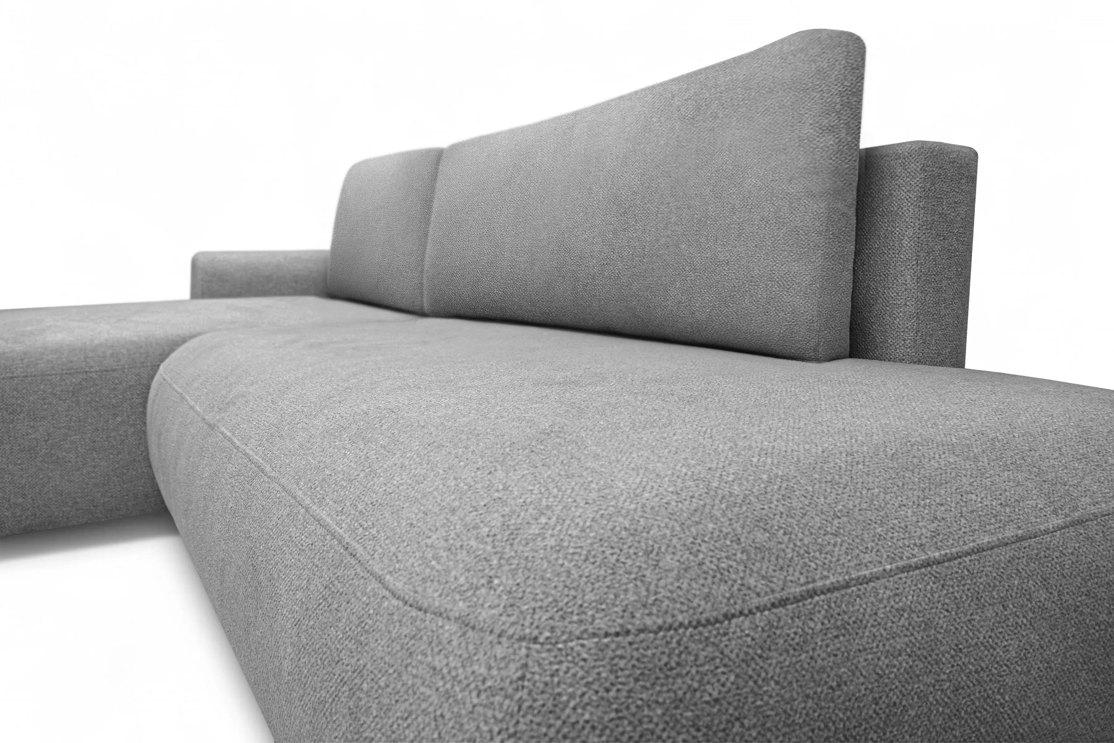 Rozkládací rohová sedací souprava Lotulis L II levá - šedá Blur 18 Rohová sedací souprava Lotulis L rozkládací levá - šedá Pletenina hydrofobowa Blur 18