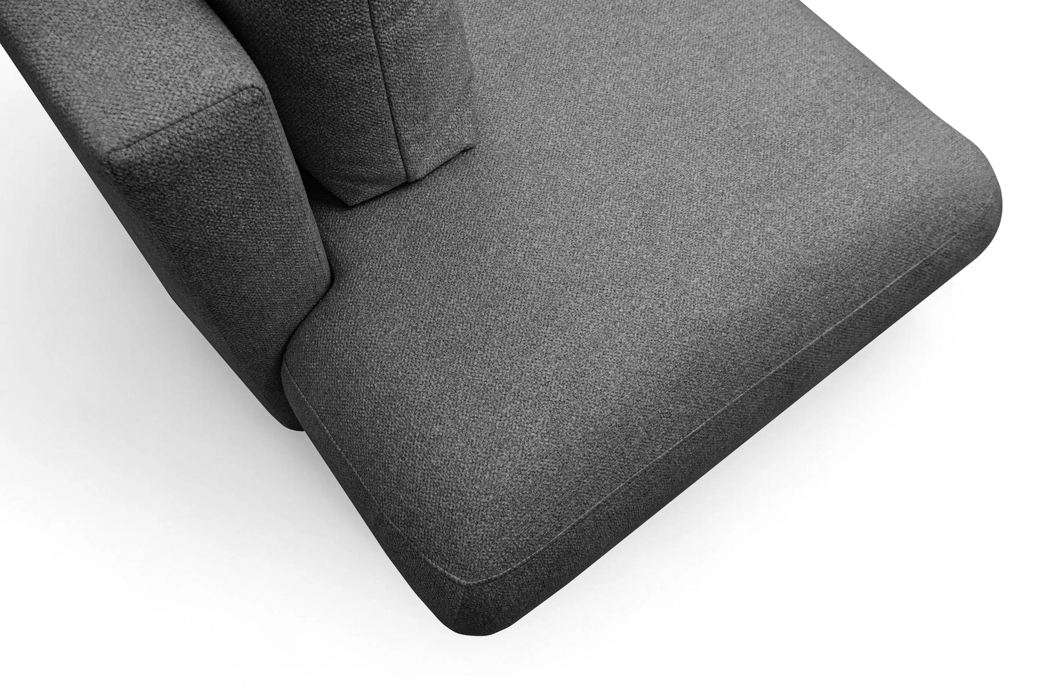 Rozkládací rohová sedací souprava Lotulis L II pravá - tmavě šedá Blur 19 Rohová sedací souprava Lotulis L rozkládací pravá - ciemno šedá Pletenina hydrofobowa Blur 19