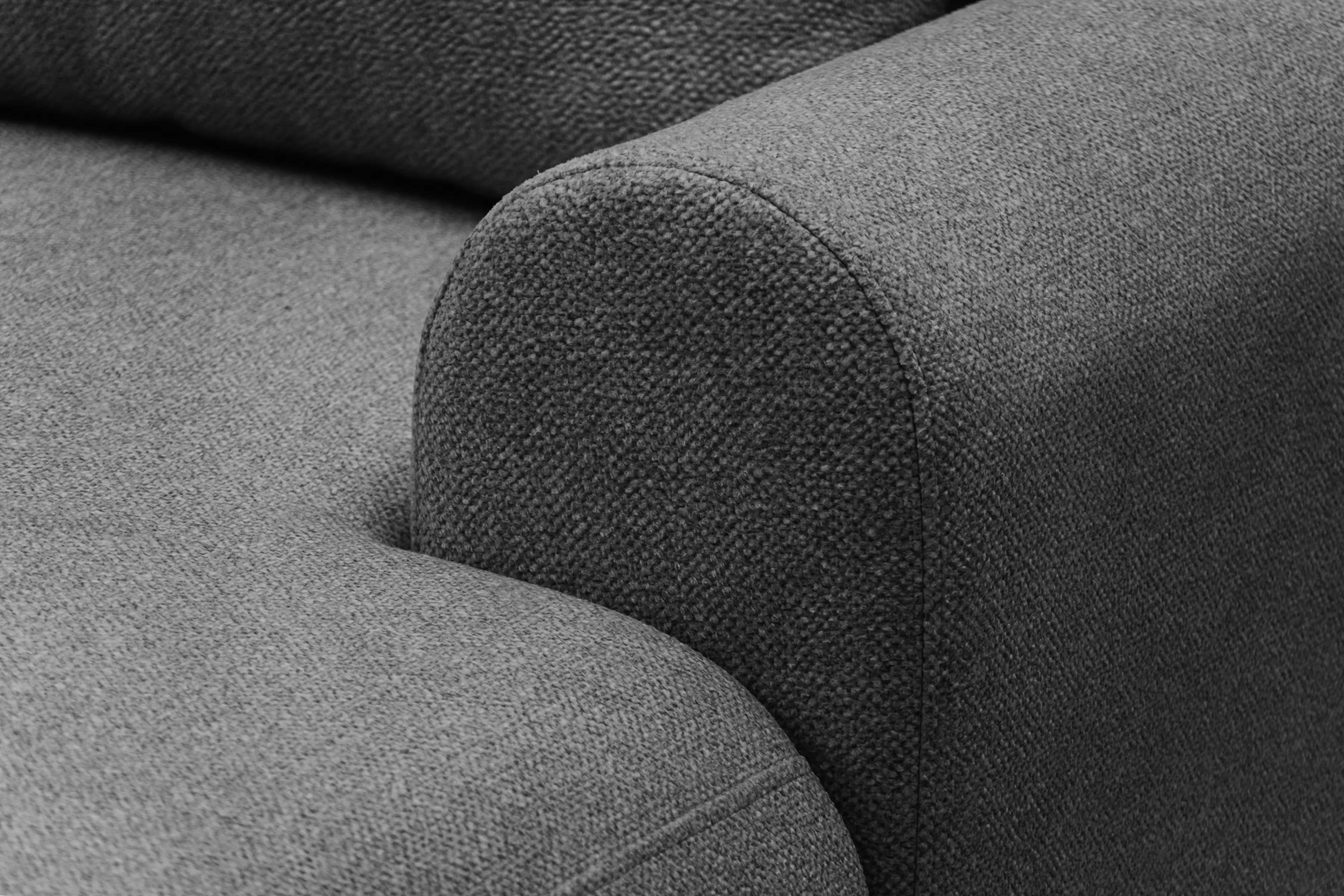 Rozkládací rohová sedací souprava Lotulis L II pravá - tmavě šedá Blur 19 Rohová sedací souprava Lotulis L rozkládací pravá - ciemno šedá Pletenina hydrofobowa Blur 19