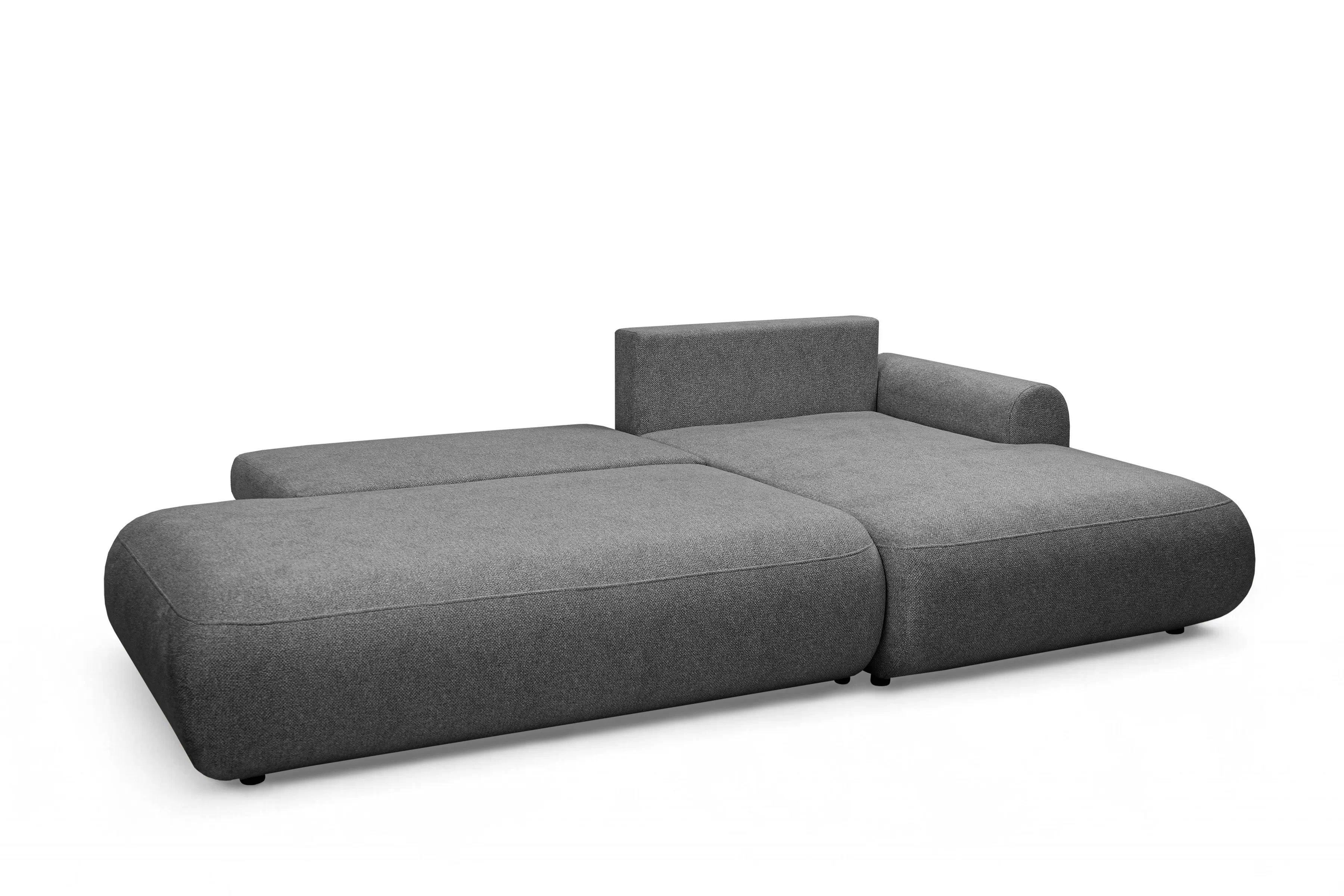 Rozkládací rohová sedací souprava Lotulis L II pravá - tmavě šedá Blur 19 Rohová sedací souprava Lotulis L rozkládací pravá - ciemno šedá Pletenina hydrofobowa Blur 19