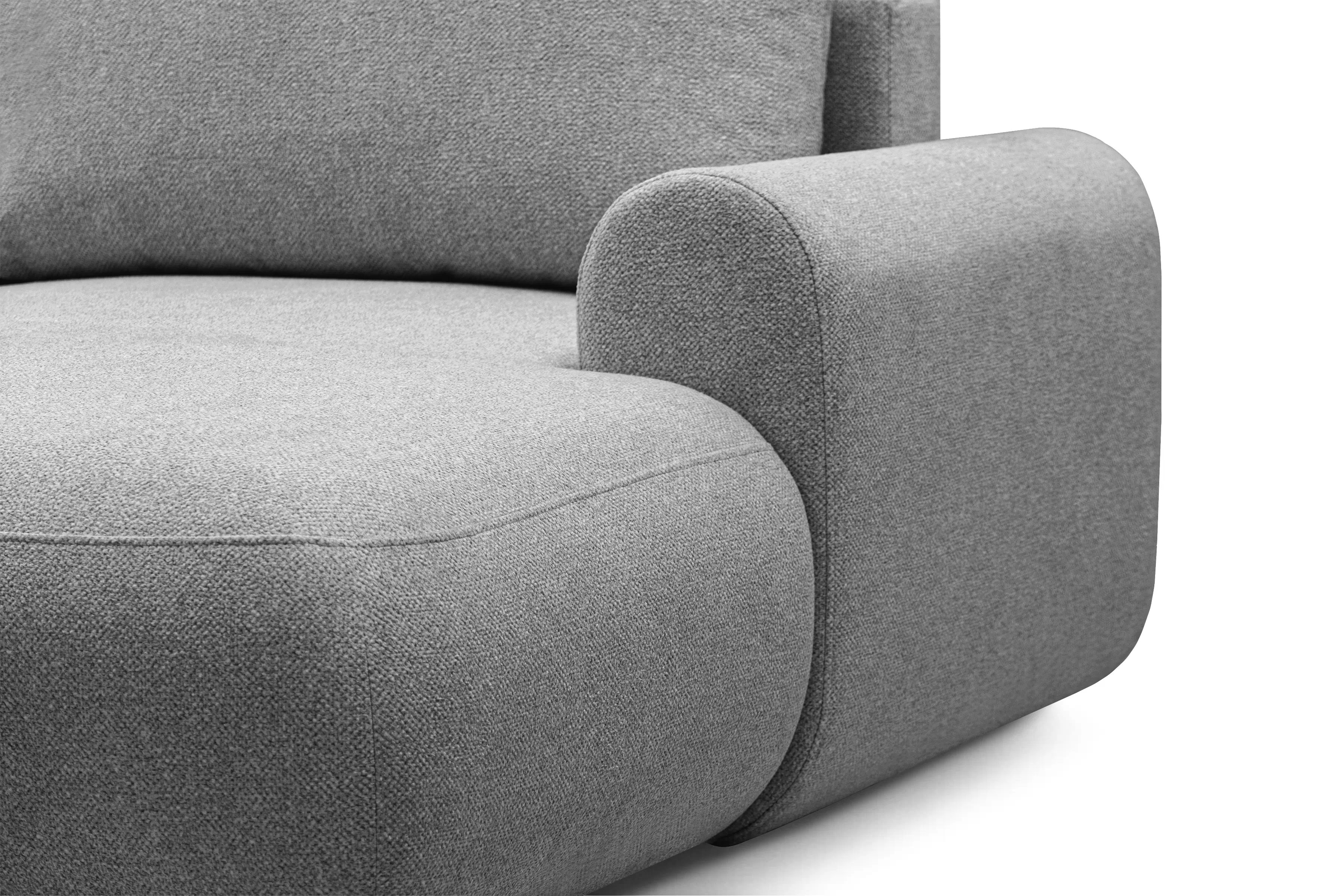 Rozkládací rohová sedací souprava Lotulis L II pravá - šedá Blur 18 Rohová sedací souprava Lotulis L rozkládací pravá - šedá Pletenina hydrofobowa Blur 18