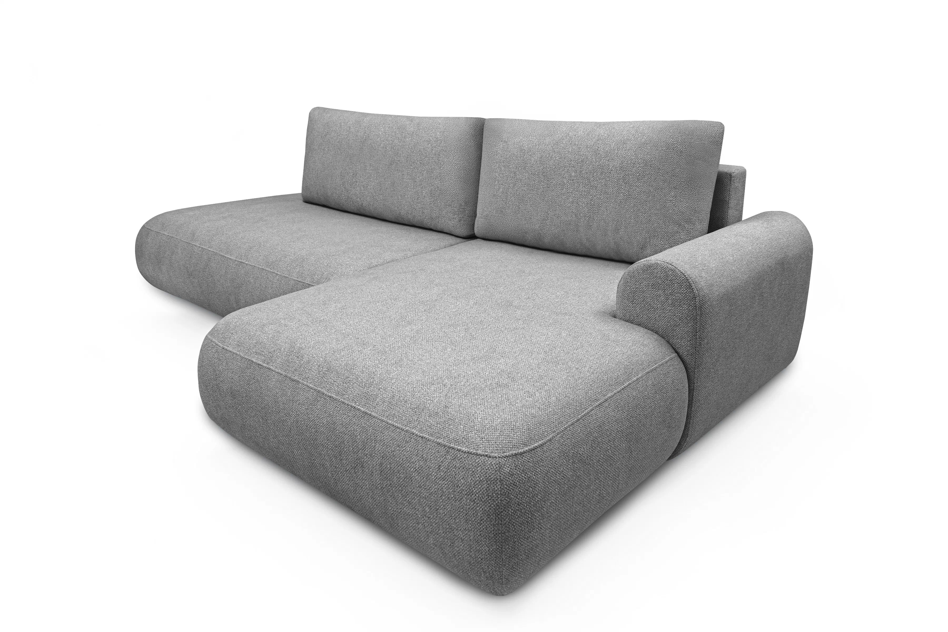 Rozkládací rohová sedací souprava Lotulis L II pravá - šedá Blur 18 Rohová sedací souprava Lotulis L rozkládací pravá - šedá Pletenina hydrofobowa Blur 18