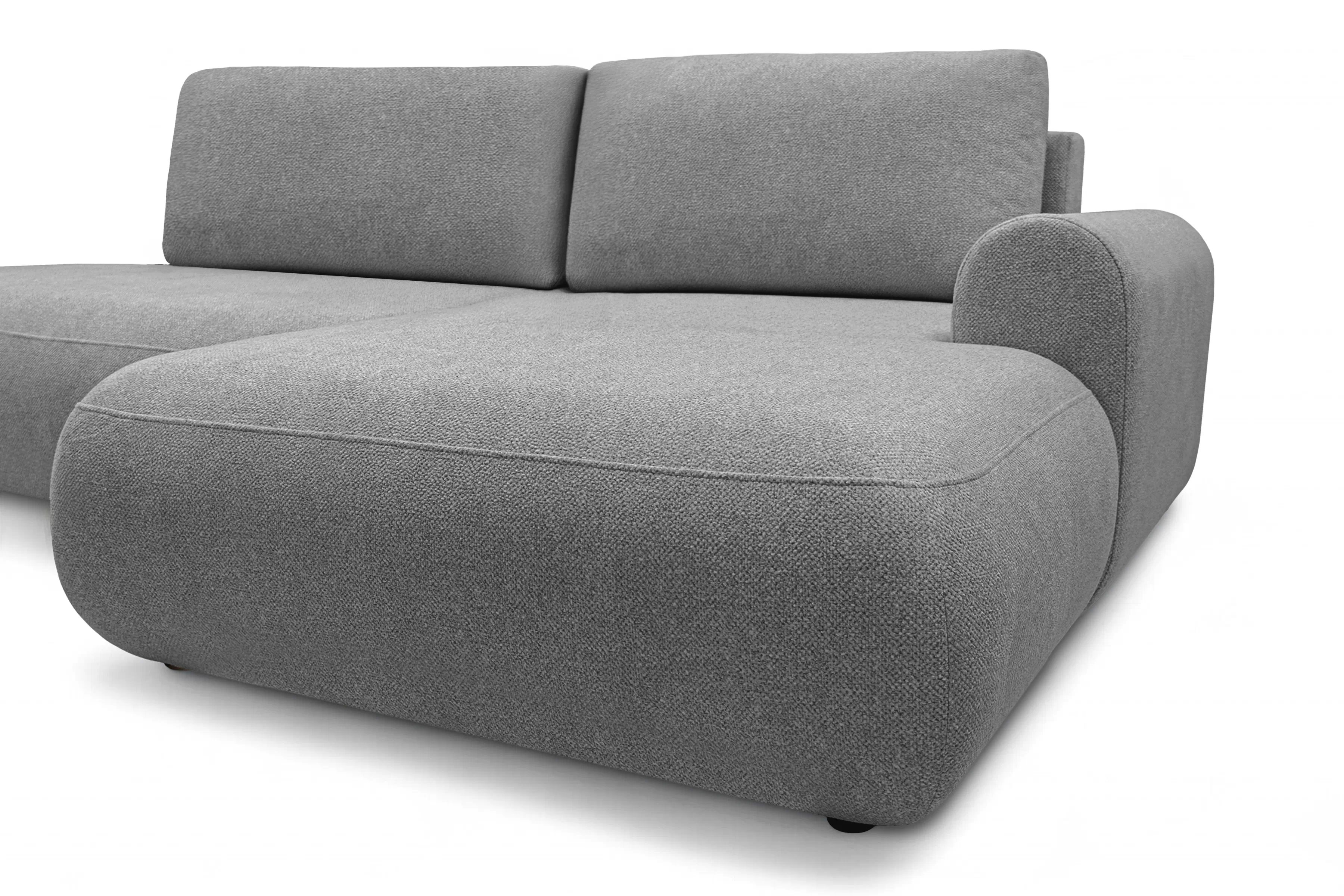 Rozkládací rohová sedací souprava Lotulis L II pravá - šedá Blur 18 Rohová sedací souprava Lotulis L rozkládací pravá - šedá Pletenina hydrofobowa Blur 18